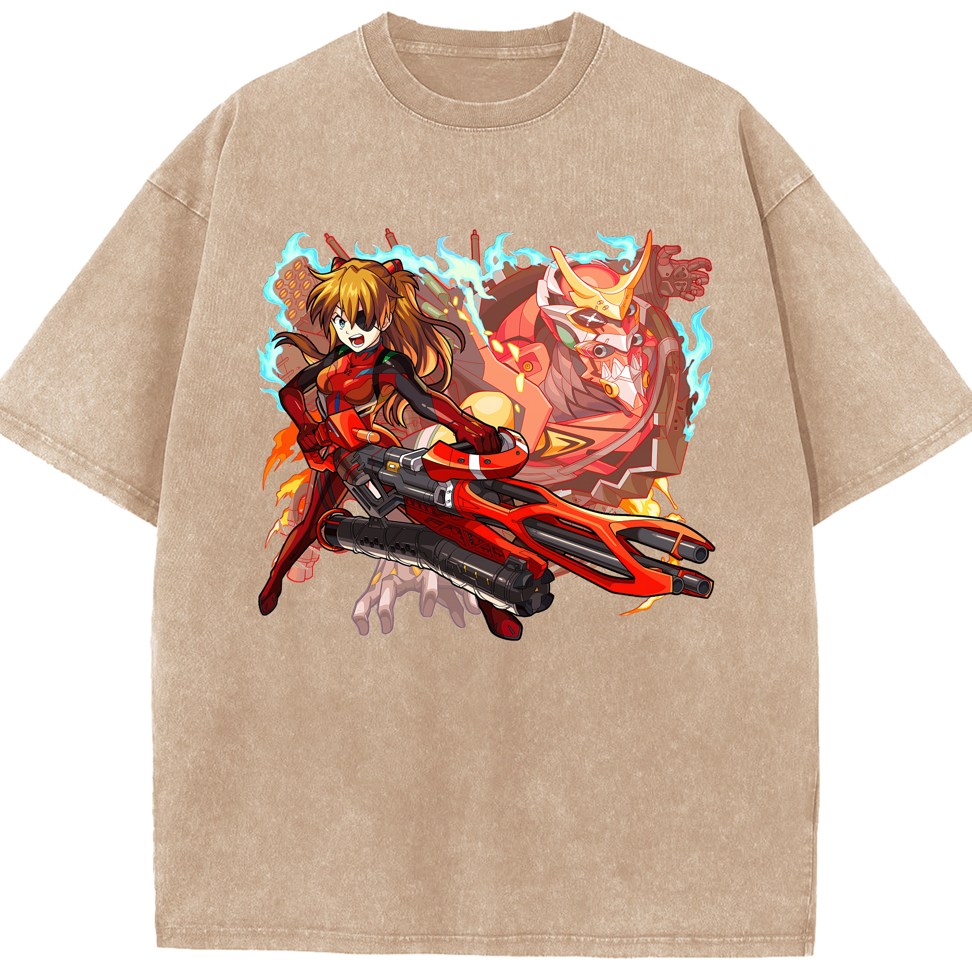 （画像用） EVA 新世紀エヴァンゲリオン 綿100% ヴィンテージ風 半袖Tシャツ（フロントプリント）