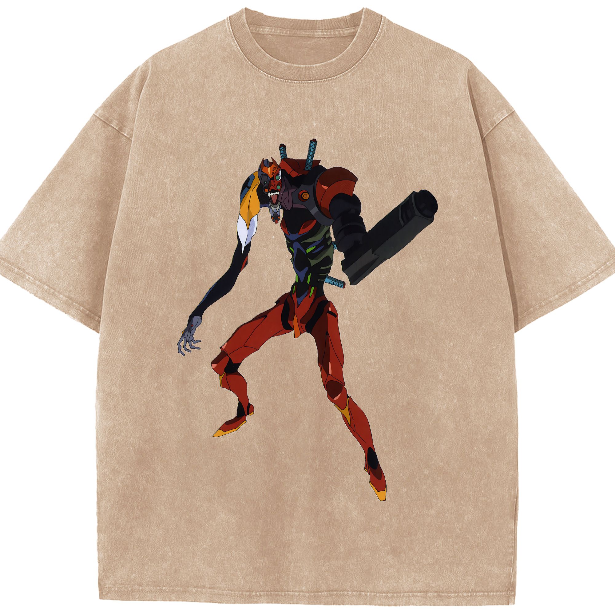 （画像用） EVA 新世紀エヴァンゲリオン 綿100% ヴィンテージ風 半袖Tシャツ（フロントプリント）