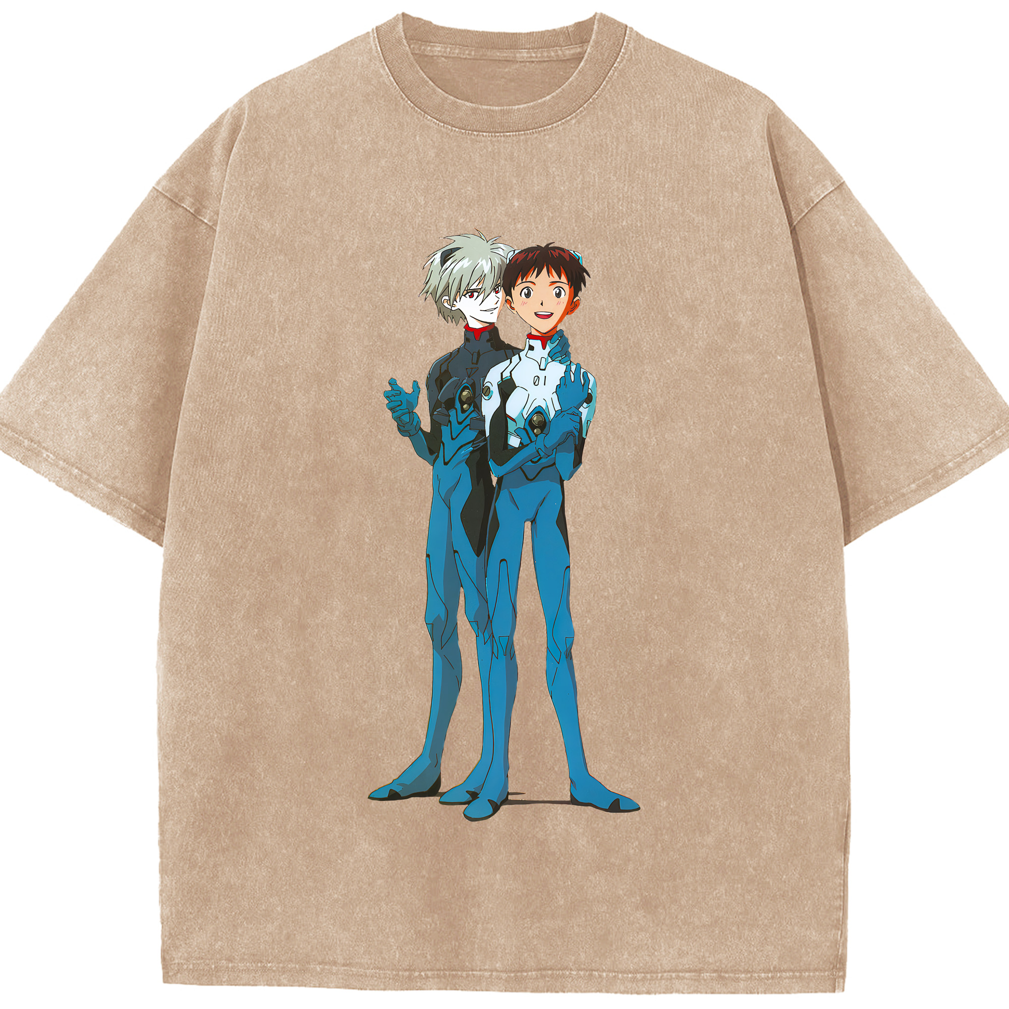 （画像用） EVA 新世紀エヴァンゲリオン 綿100% ヴィンテージ風 半袖Tシャツ（フロントプリント）