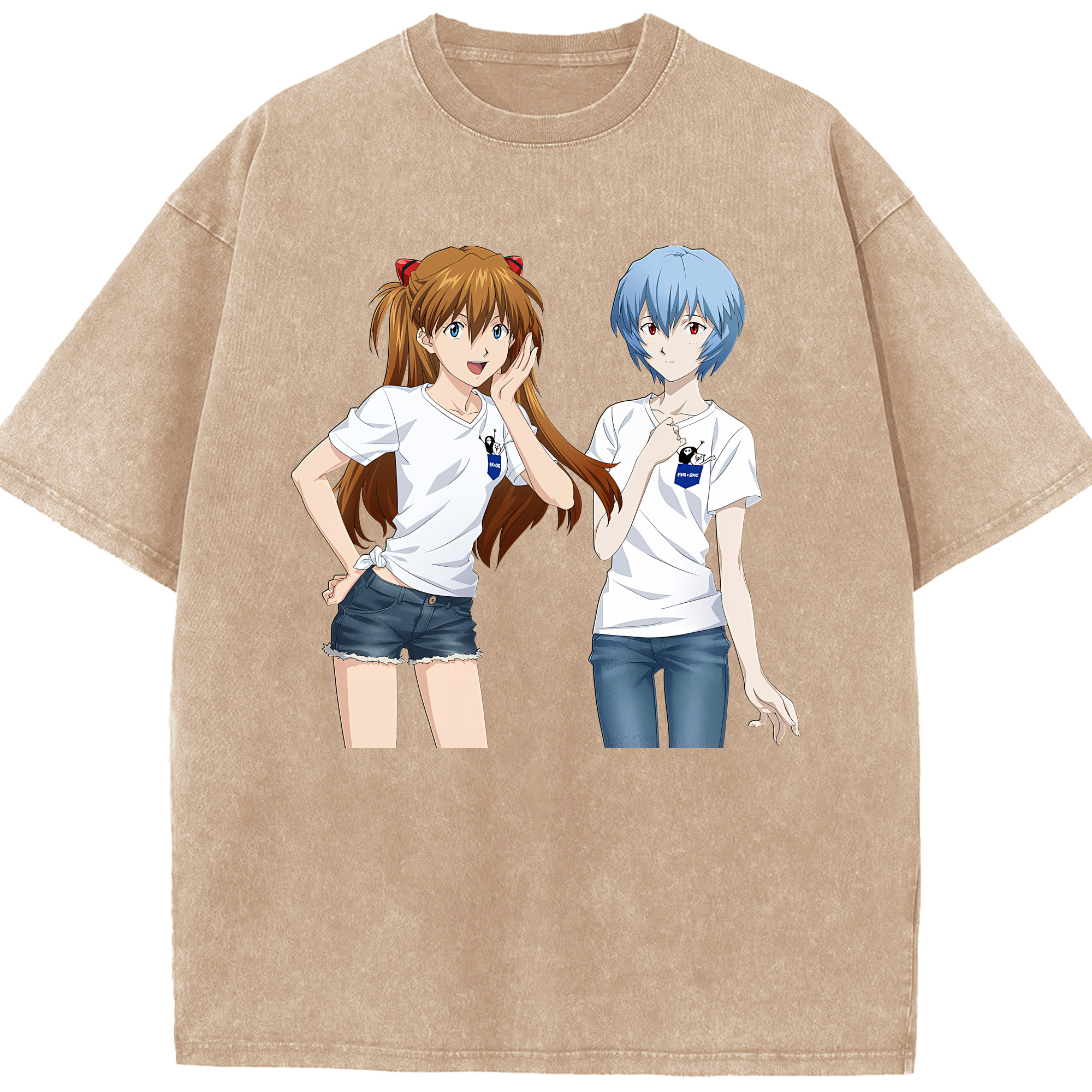 （画像用） EVA 新世紀エヴァンゲリオン 綿100% ヴィンテージ風 半袖Tシャツ（フロントプリント）