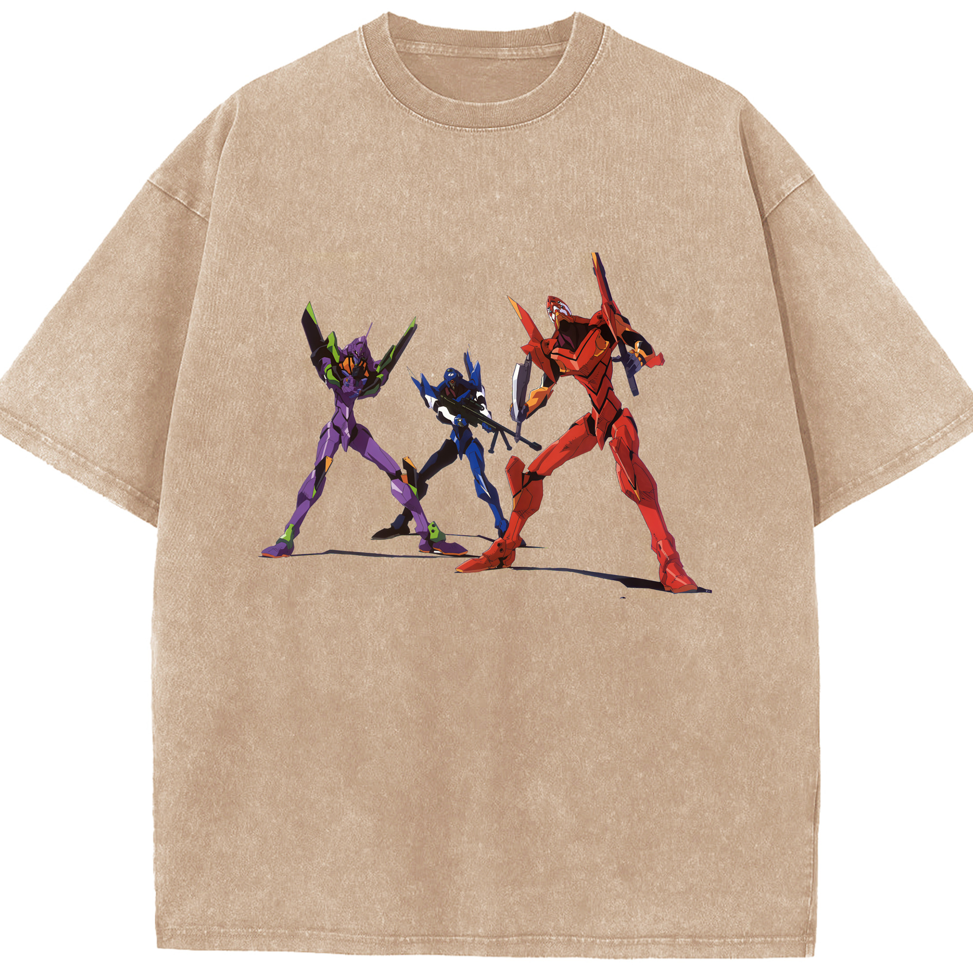 （画像用） EVA 新世紀エヴァンゲリオン 綿100% ヴィンテージ風 半袖Tシャツ（フロントプリント）