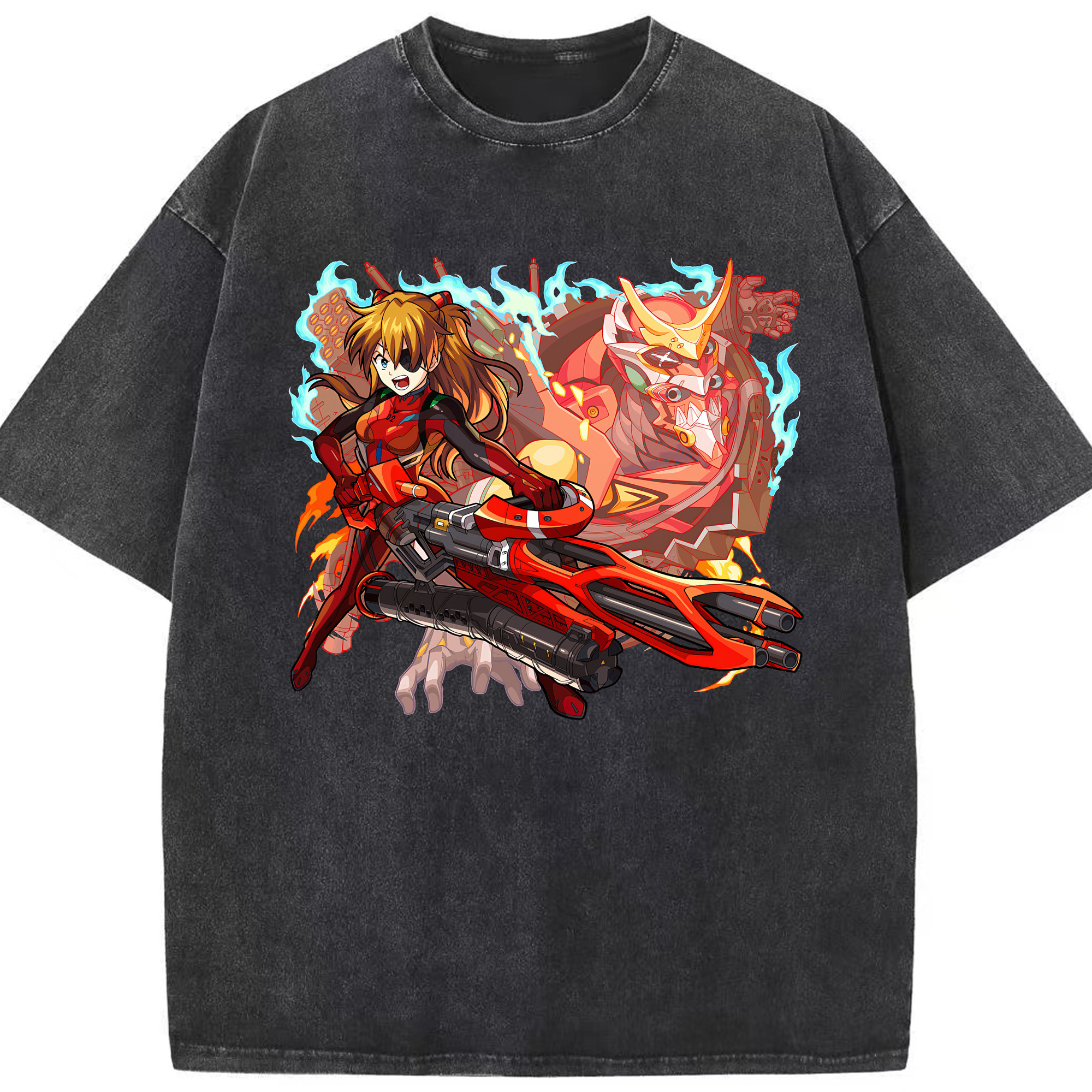 （画像用） EVA 新世紀エヴァンゲリオン 綿100% ヴィンテージ風 半袖Tシャツ（フロントプリント）