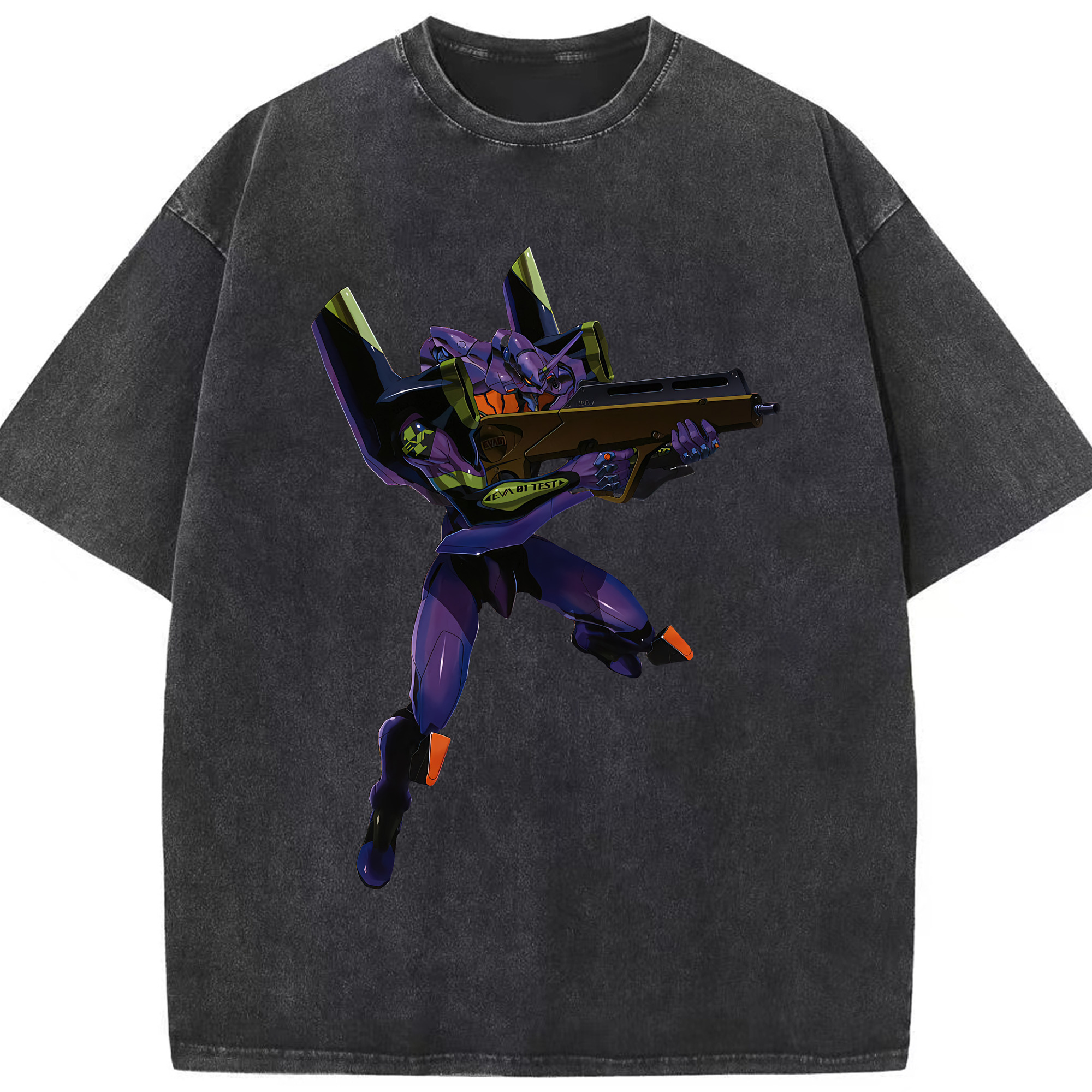 （画像用） EVA 新世紀エヴァンゲリオン 綿100% ヴィンテージ風 半袖Tシャツ（フロントプリント）