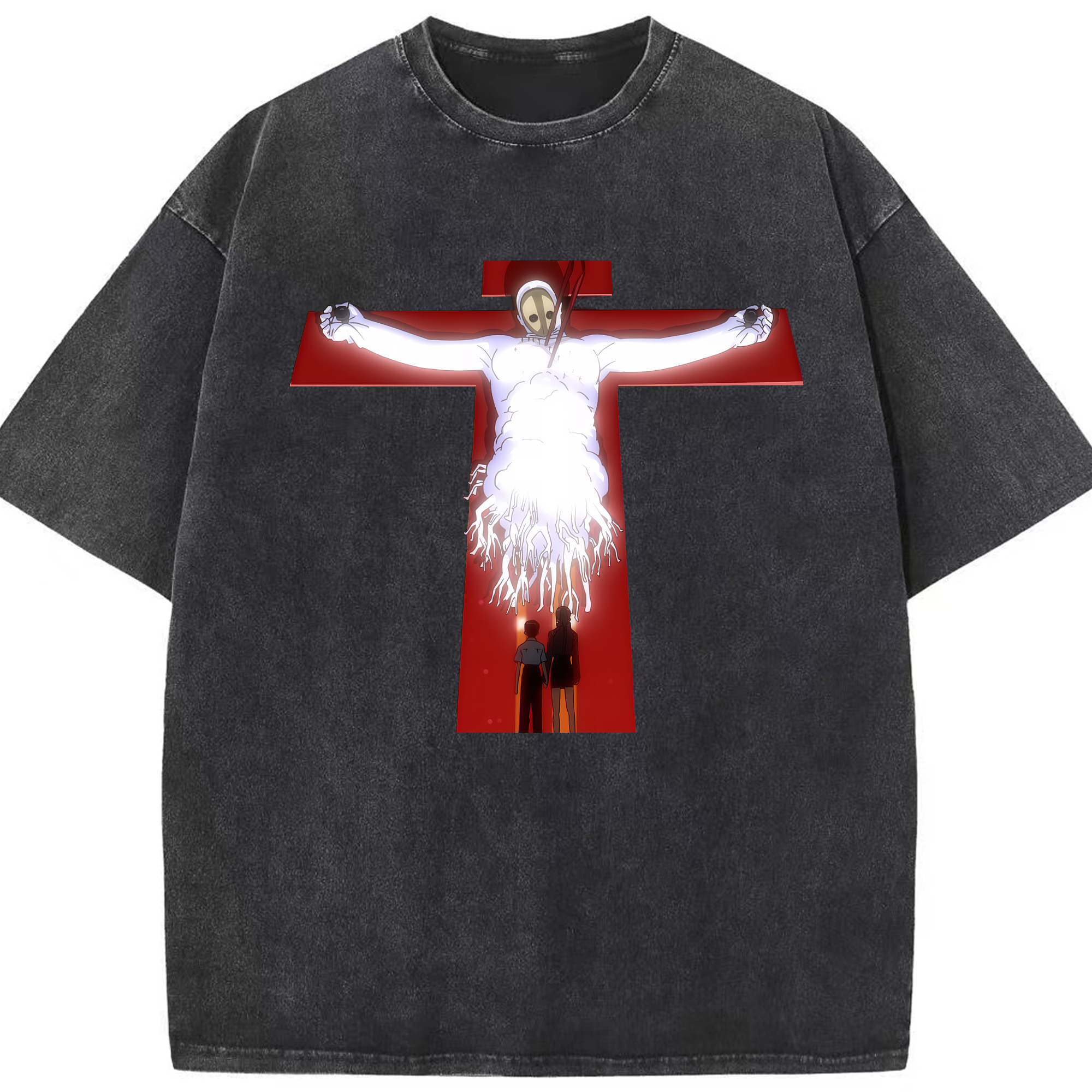 （画像用） EVA 新世紀エヴァンゲリオン 綿100% ヴィンテージ風 半袖Tシャツ（フロントプリント）