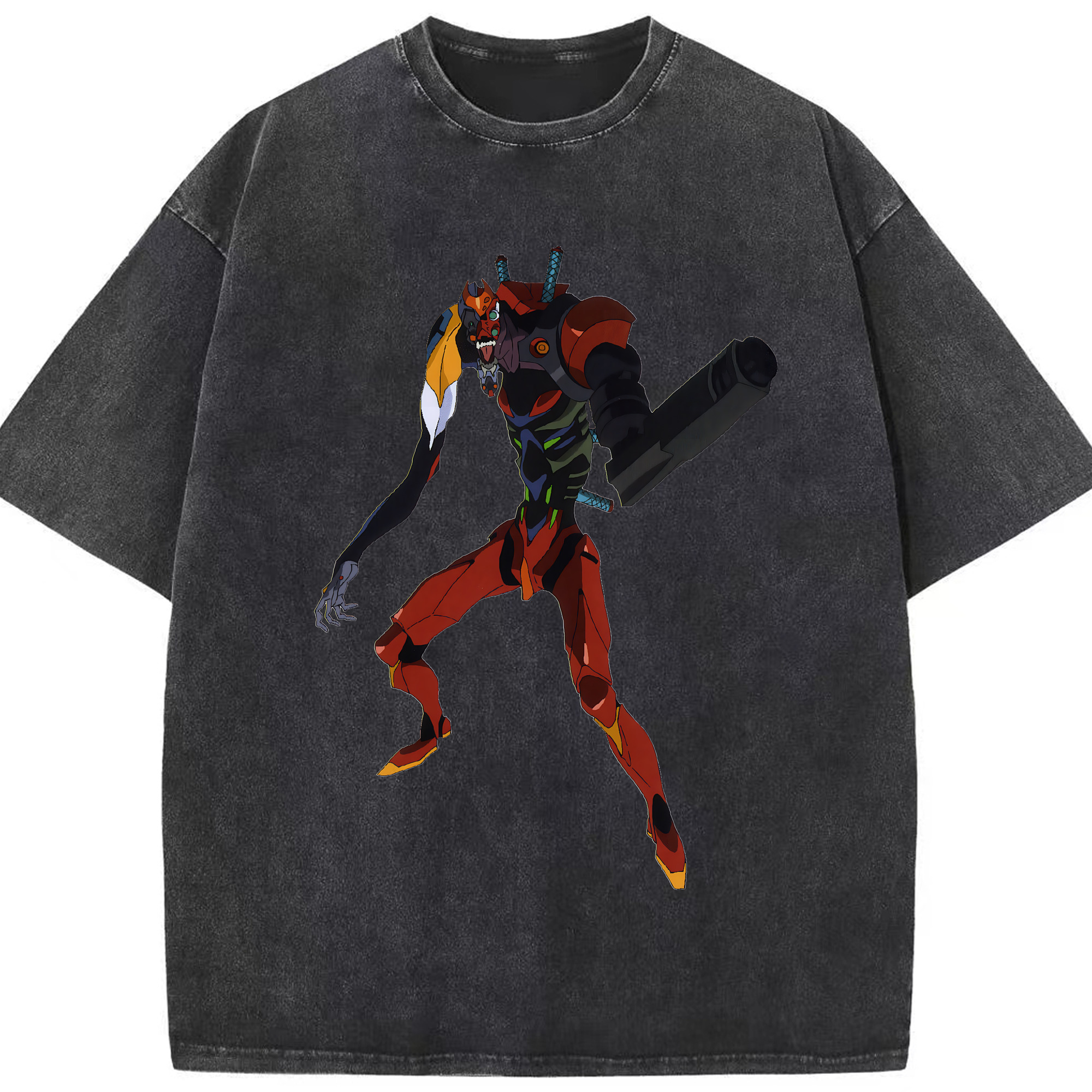 （画像用） EVA 新世紀エヴァンゲリオン 綿100% ヴィンテージ風 半袖Tシャツ（フロントプリント）