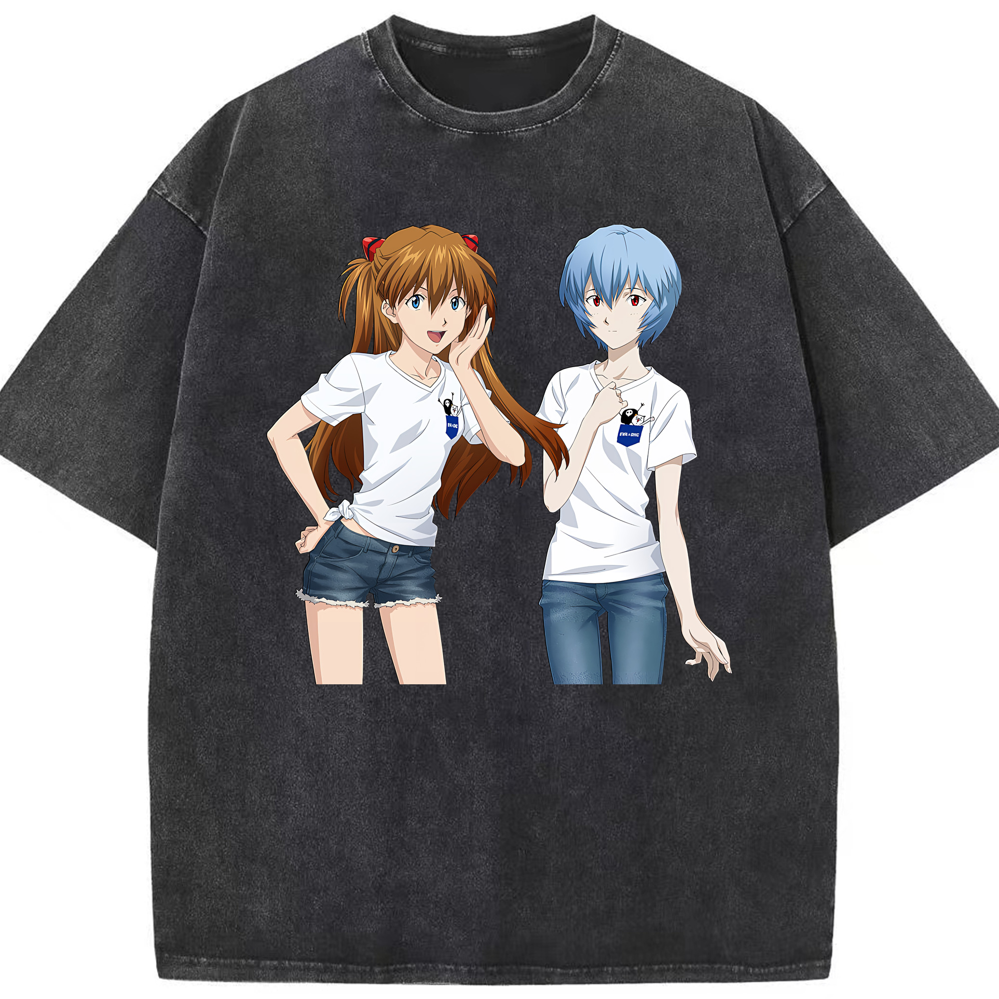 （画像用） EVA 新世紀エヴァンゲリオン 綿100% ヴィンテージ風 半袖Tシャツ（フロントプリント）