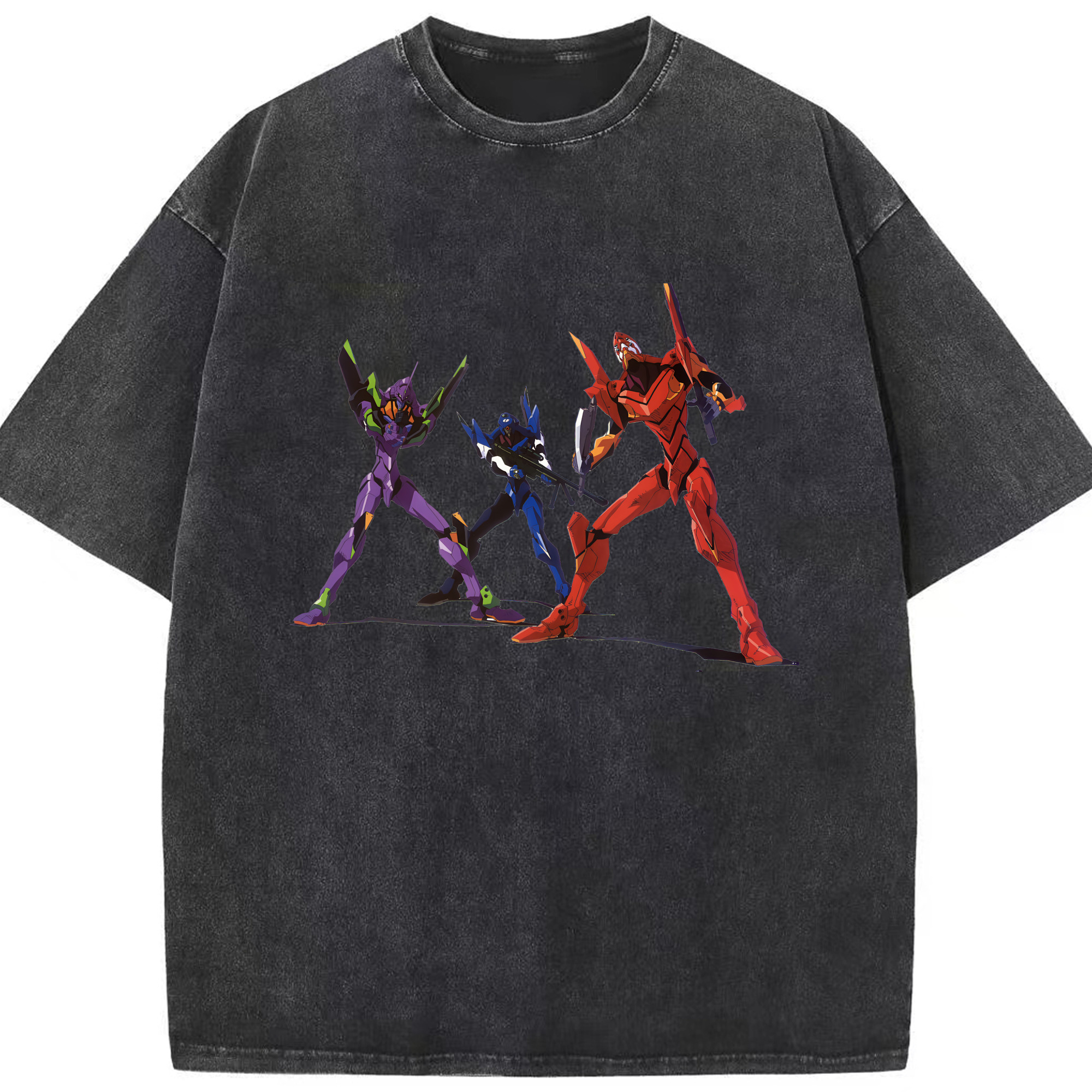 （画像用） EVA 新世紀エヴァンゲリオン 綿100% ヴィンテージ風 半袖Tシャツ（フロントプリント）