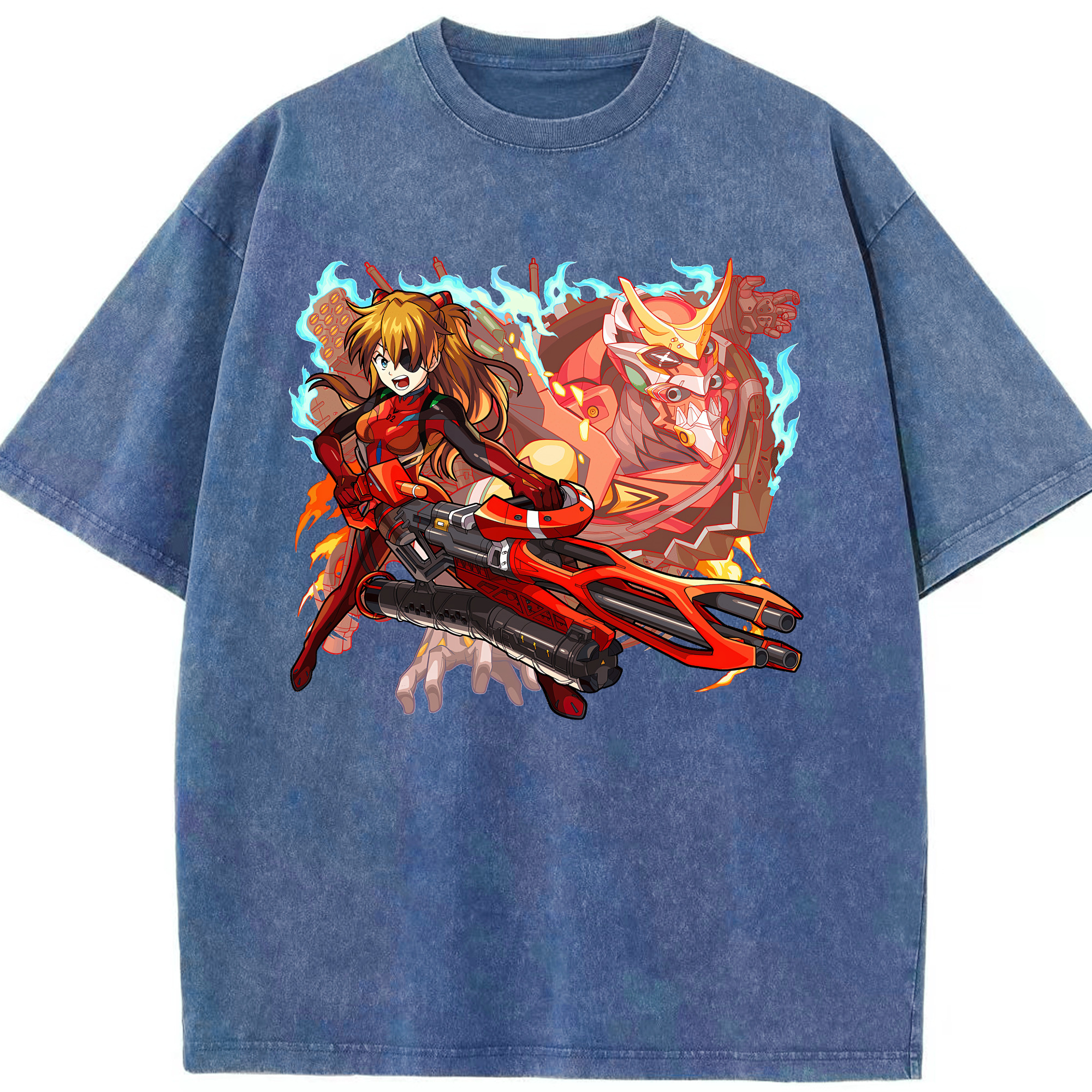 （画像用） EVA 新世紀エヴァンゲリオン 綿100% ヴィンテージ風 半袖Tシャツ（フロントプリント）