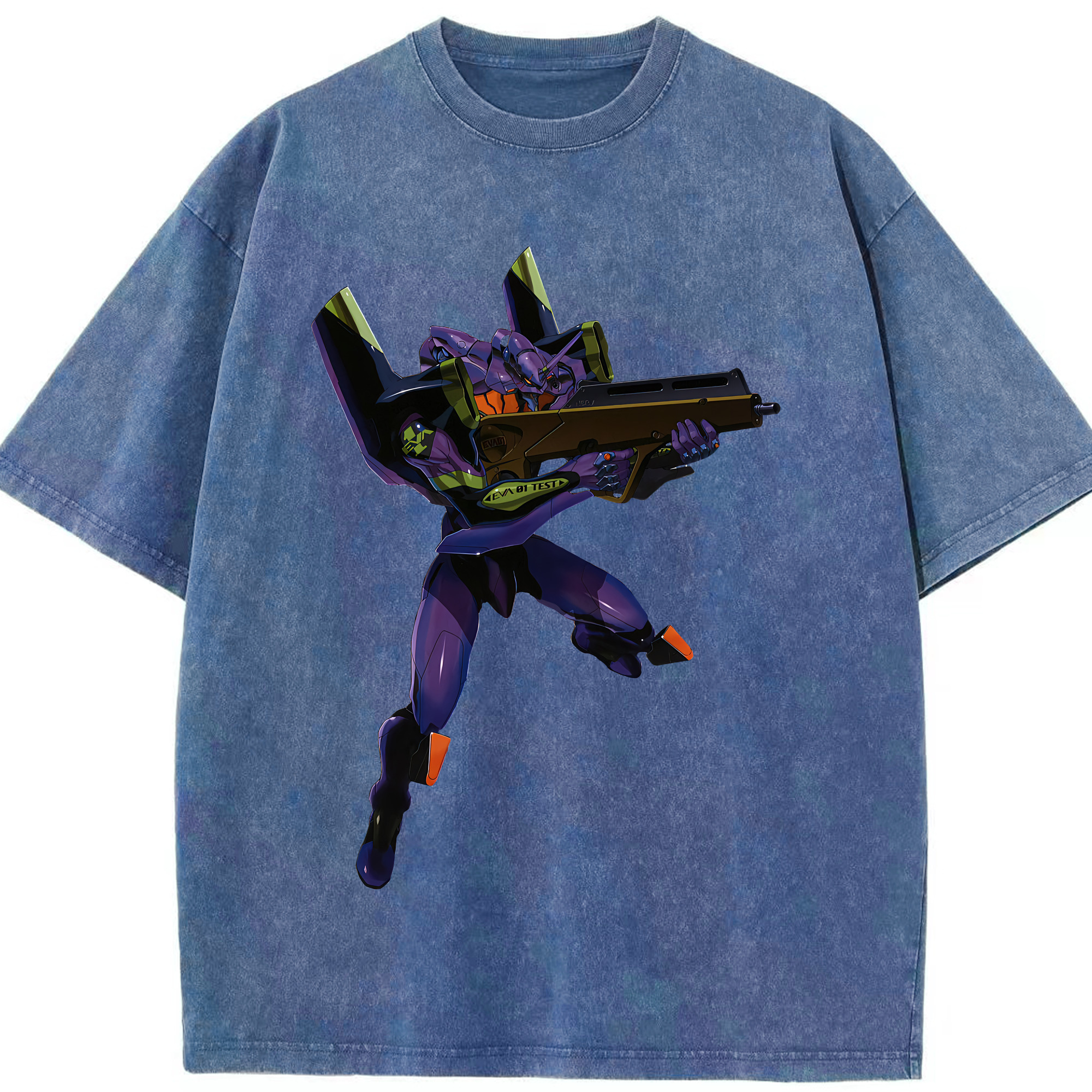 （画像用） EVA 新世紀エヴァンゲリオン 綿100% ヴィンテージ風 半袖Tシャツ（フロントプリント）