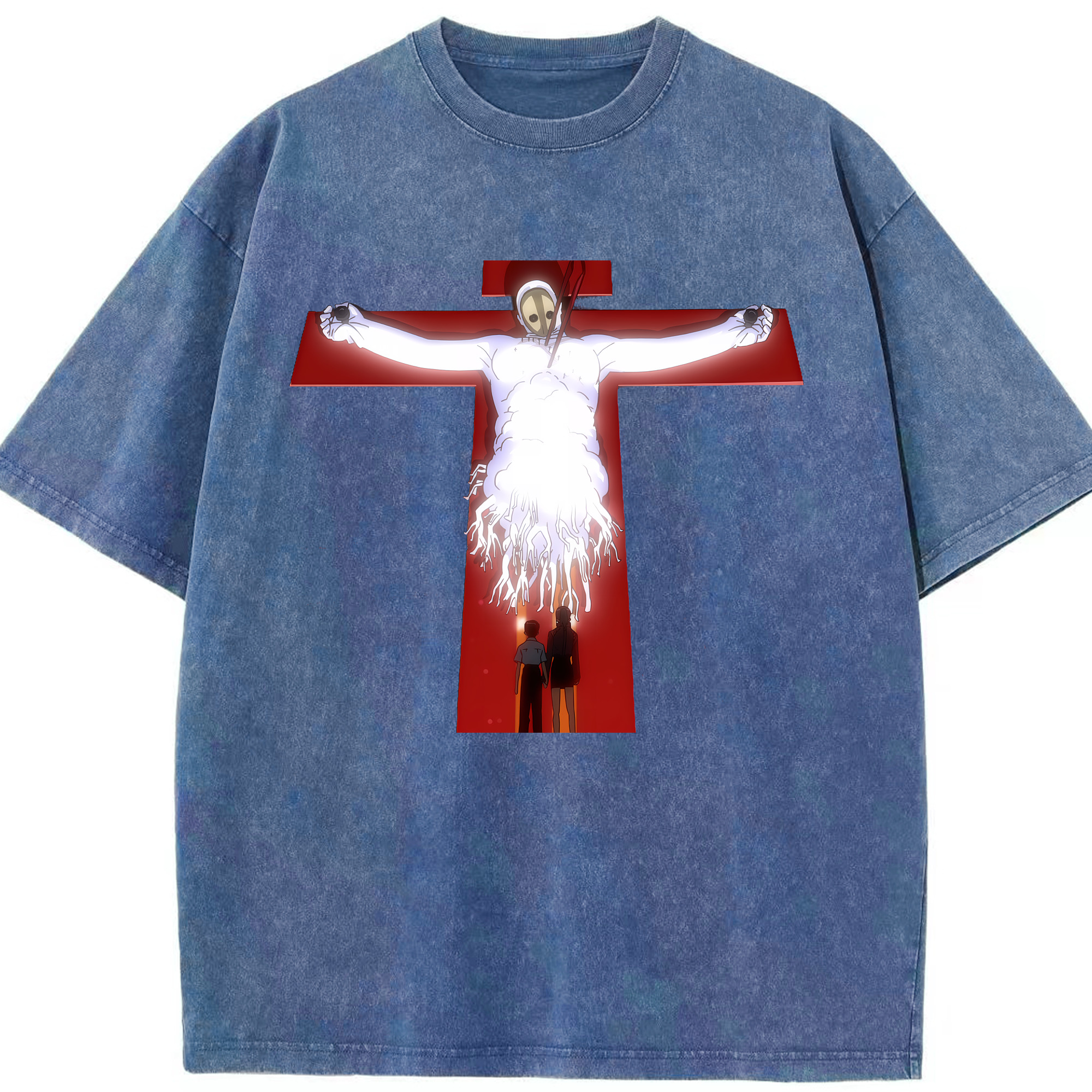 （画像用） EVA 新世紀エヴァンゲリオン 綿100% ヴィンテージ風 半袖Tシャツ（フロントプリント）