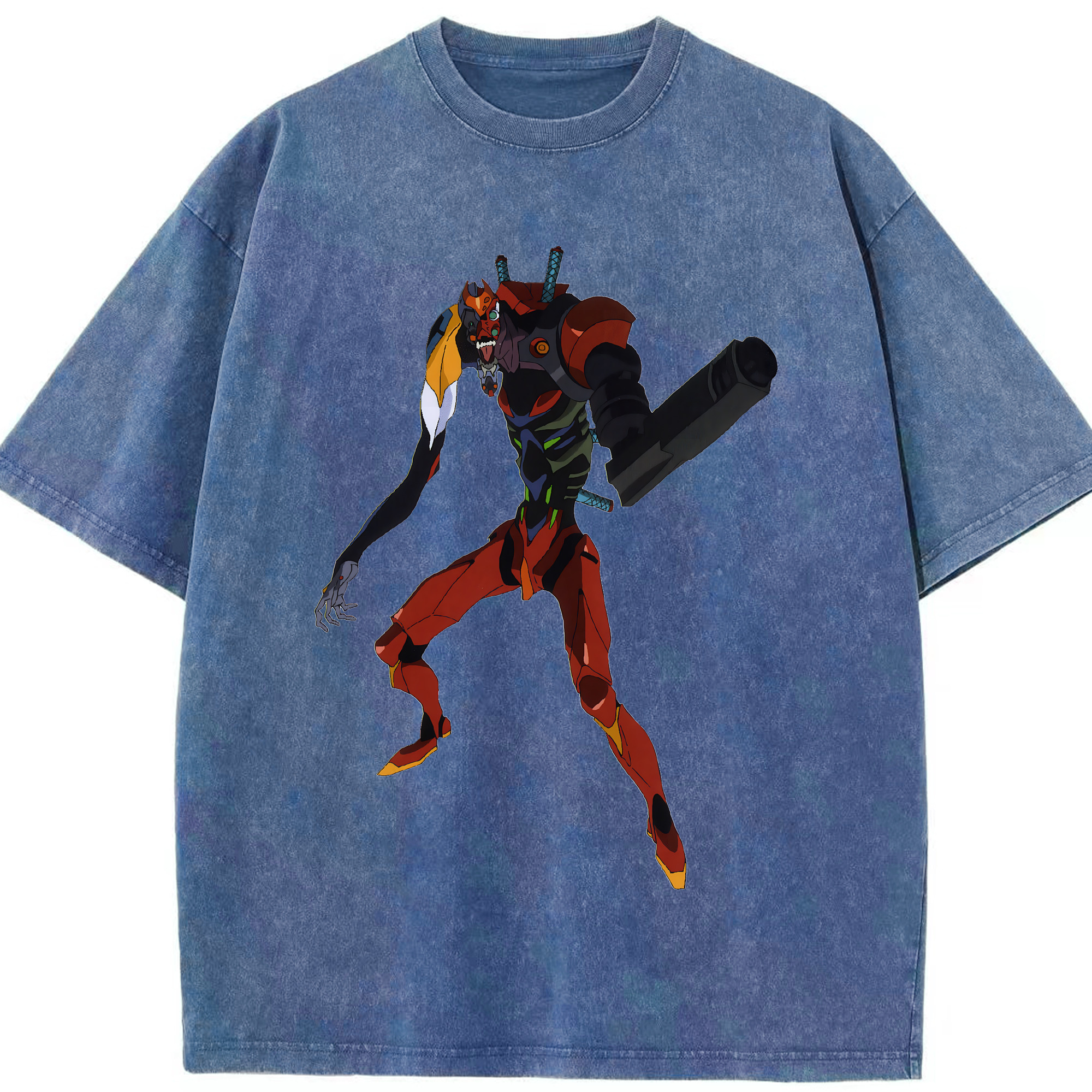 （画像用） EVA 新世紀エヴァンゲリオン 綿100% ヴィンテージ風 半袖Tシャツ（フロントプリント）