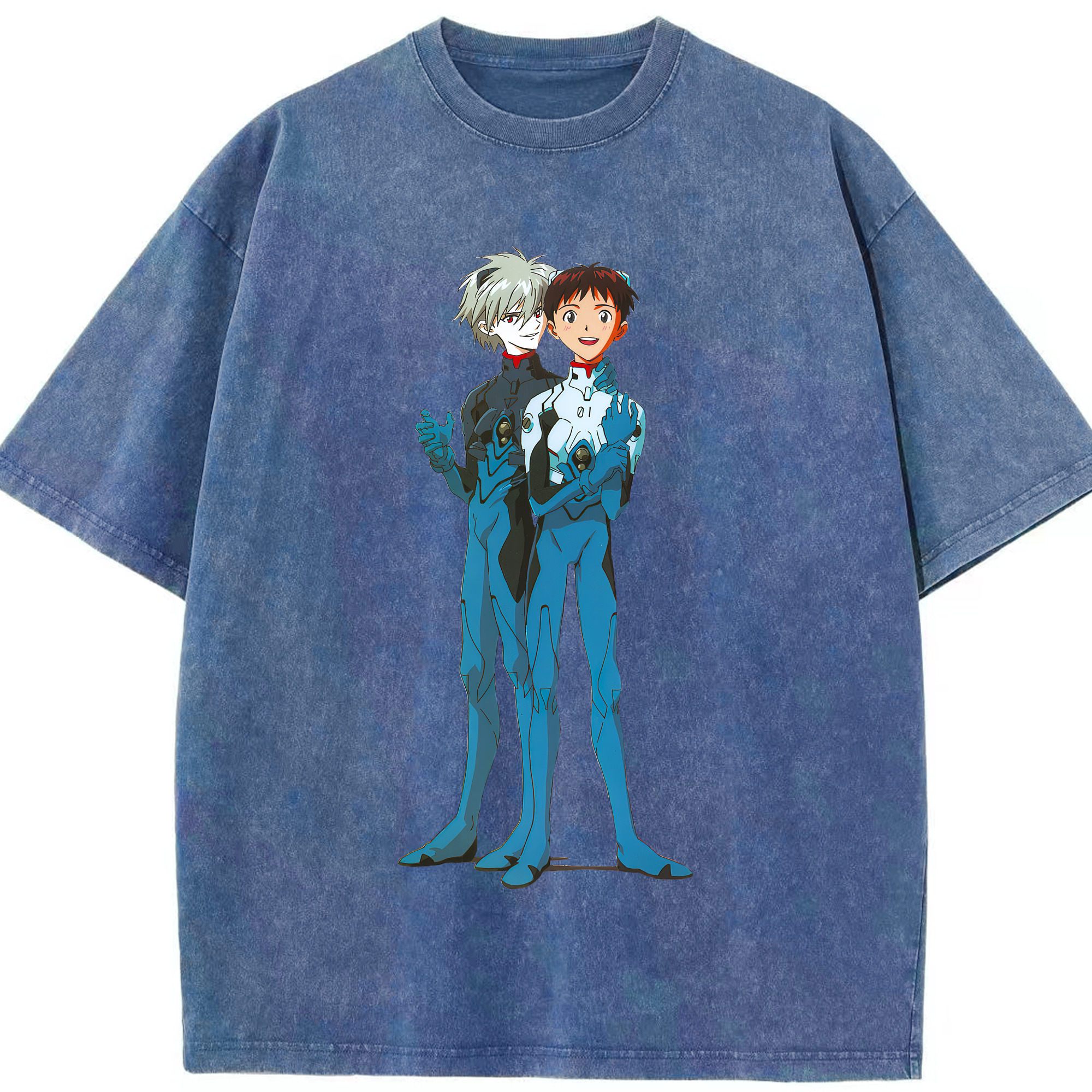 （画像用） EVA 新世紀エヴァンゲリオン 綿100% ヴィンテージ風 半袖Tシャツ（フロントプリント）