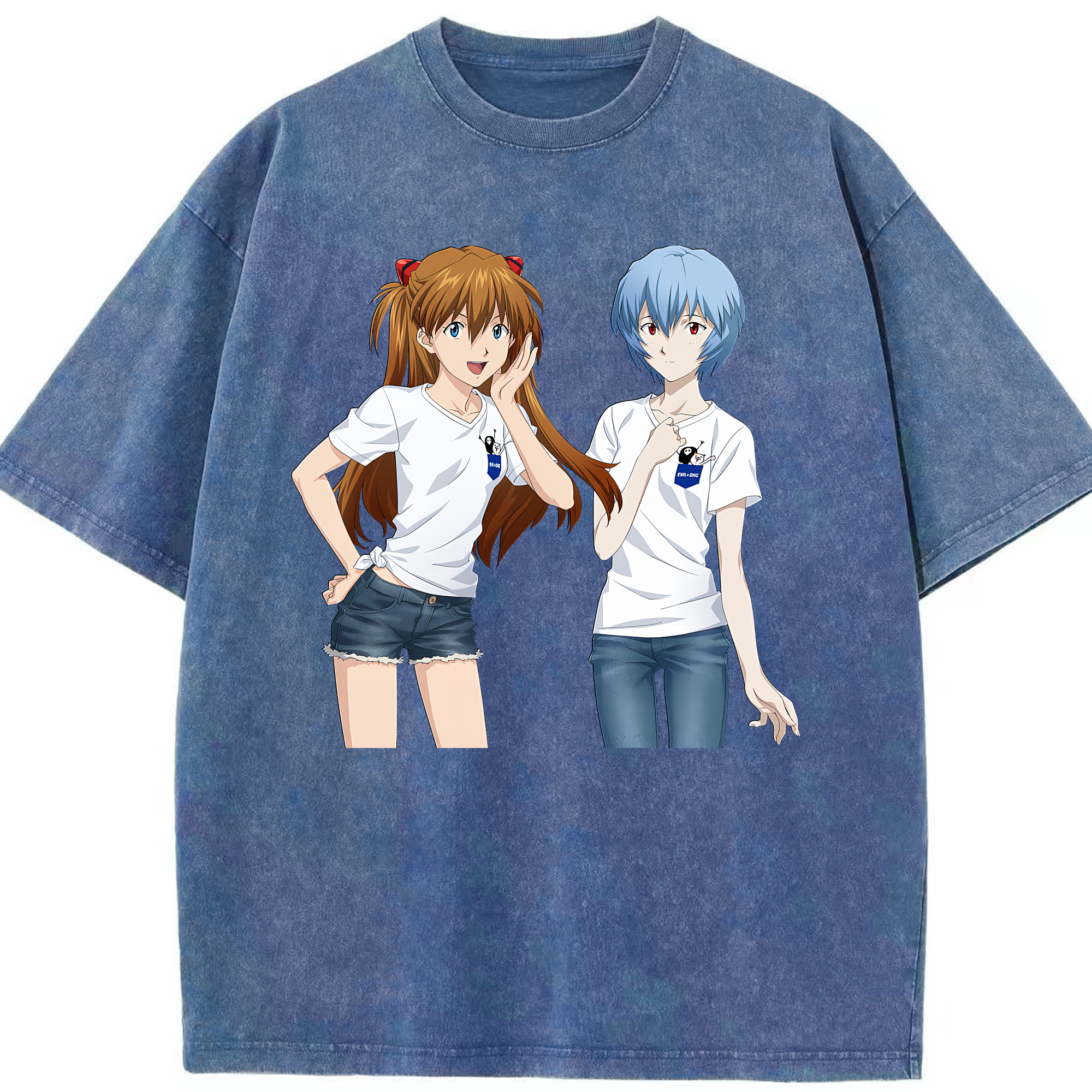 （画像用） EVA 新世紀エヴァンゲリオン 綿100% ヴィンテージ風 半袖Tシャツ（フロントプリント）