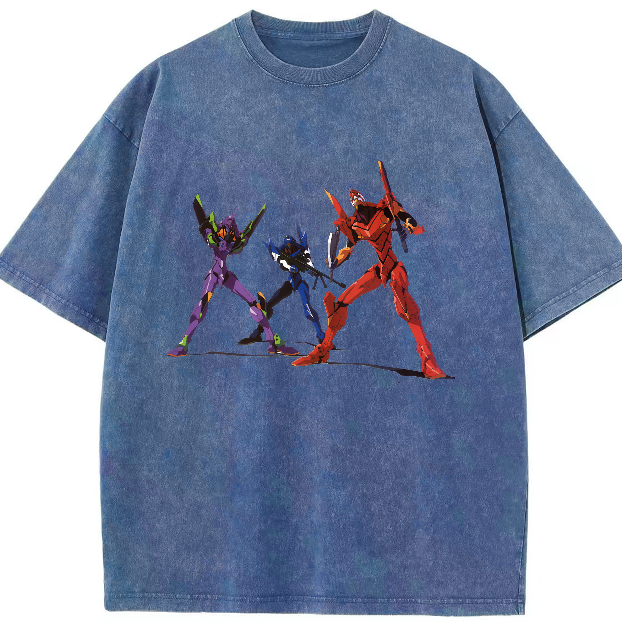 （画像用） EVA 新世紀エヴァンゲリオン 綿100% ヴィンテージ風 半袖Tシャツ（フロントプリント）