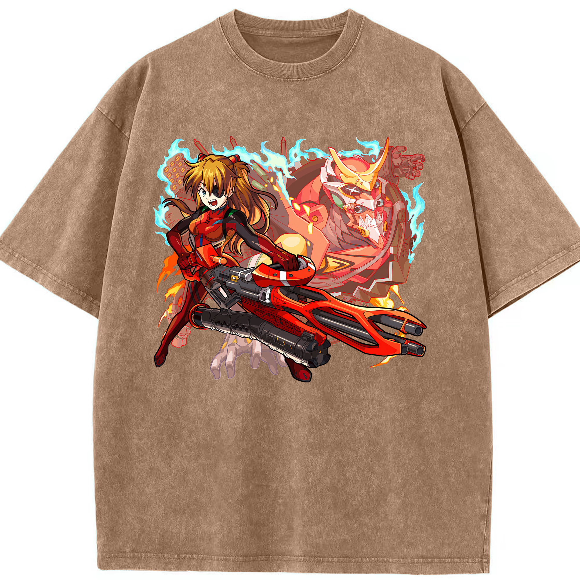 （画像用） EVA 新世紀エヴァンゲリオン 綿100% ヴィンテージ風 半袖Tシャツ（フロントプリント）