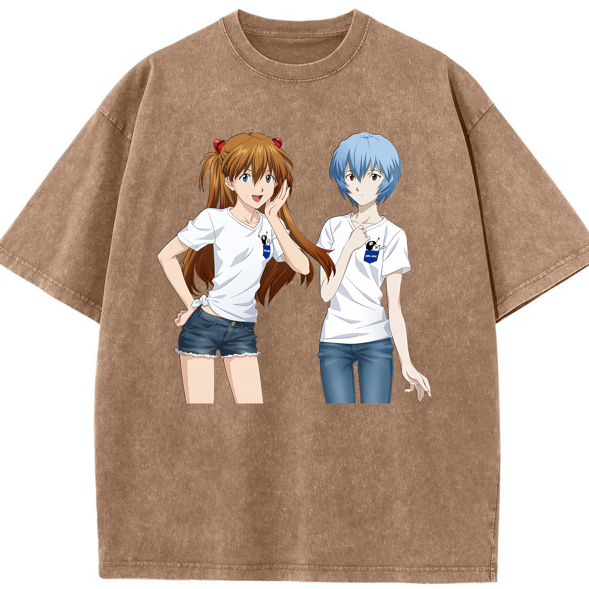 （画像用） EVA 新世紀エヴァンゲリオン 綿100% ヴィンテージ風 半袖Tシャツ（フロントプリント）