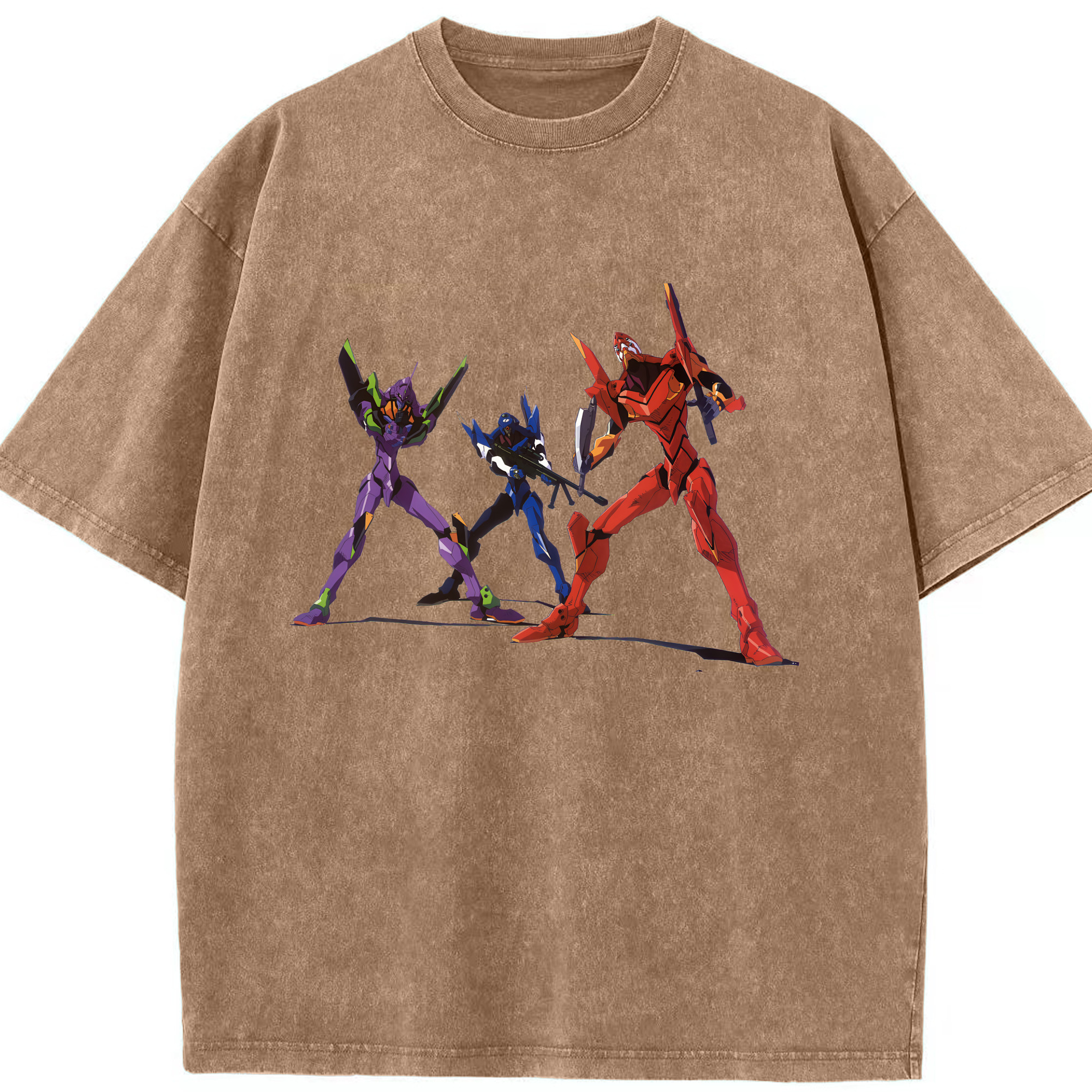 （画像用） EVA 新世紀エヴァンゲリオン 綿100% ヴィンテージ風 半袖Tシャツ（フロントプリント）