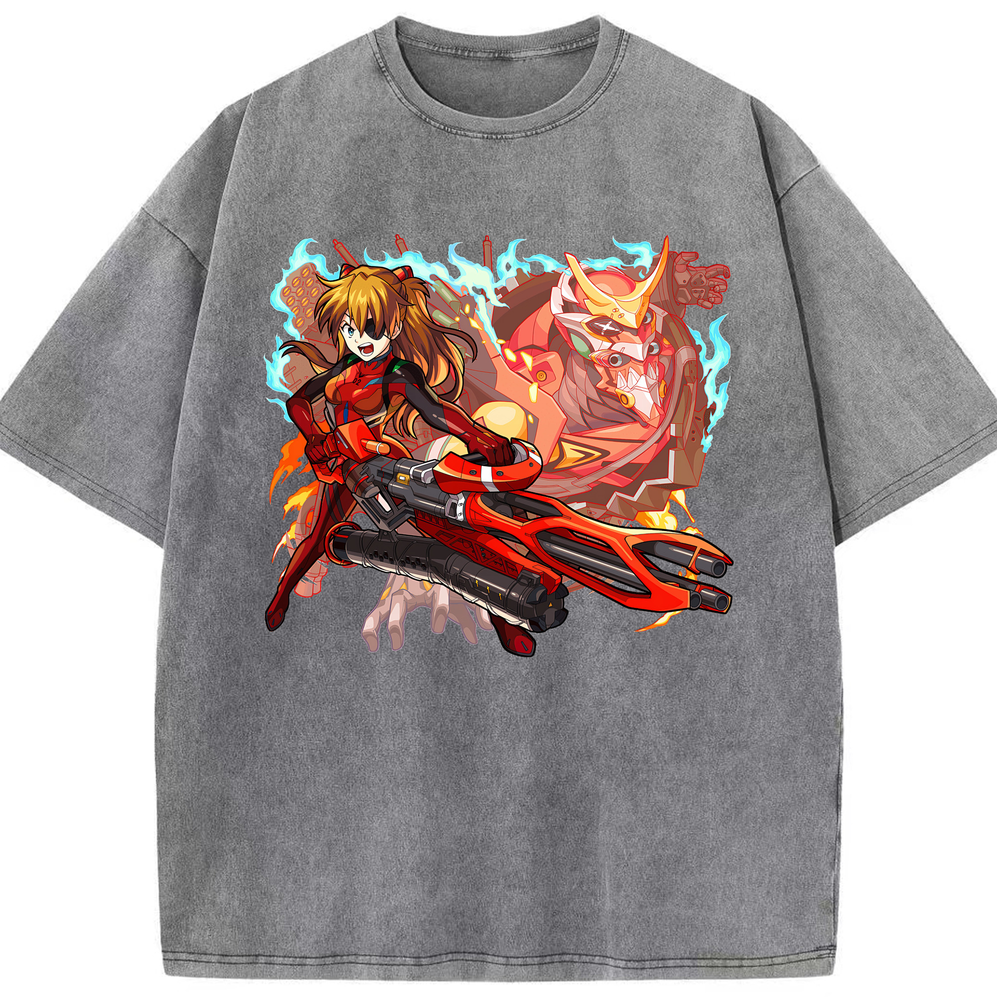 （画像用） EVA 新世紀エヴァンゲリオン 綿100% ヴィンテージ風 半袖Tシャツ（フロントプリント）
