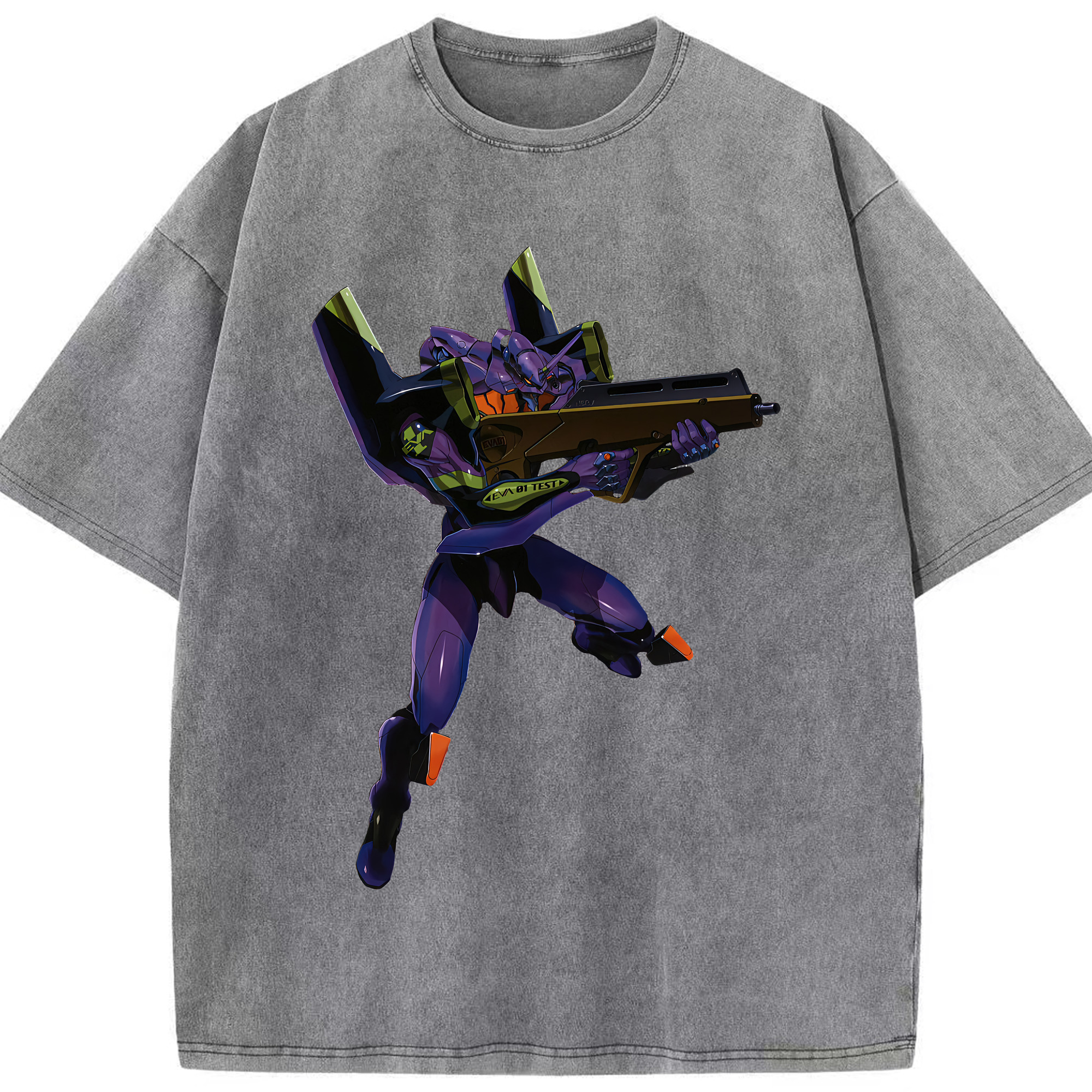 （画像用） EVA 新世紀エヴァンゲリオン 綿100% ヴィンテージ風 半袖Tシャツ（フロントプリント）
