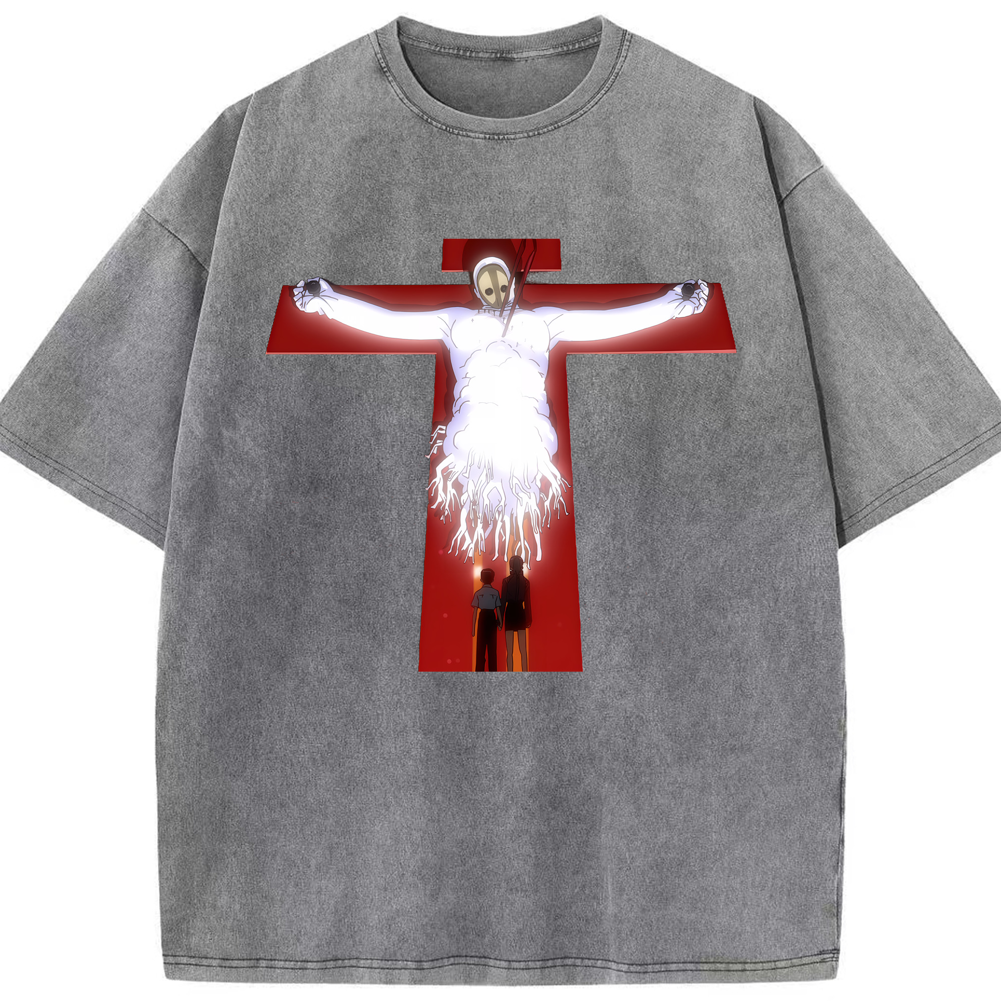 （画像用） EVA 新世紀エヴァンゲリオン 綿100% ヴィンテージ風 半袖Tシャツ（フロントプリント）