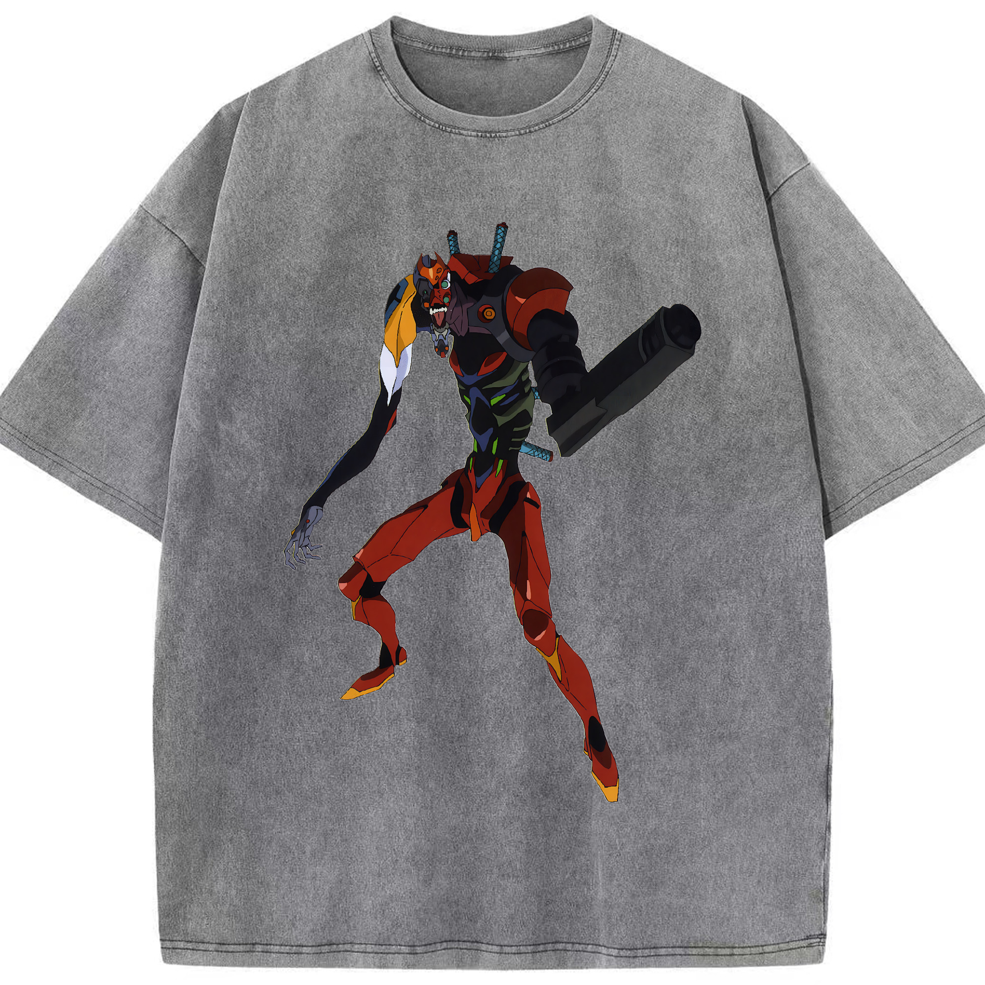 （画像用） EVA 新世紀エヴァンゲリオン 綿100% ヴィンテージ風 半袖Tシャツ（フロントプリント）