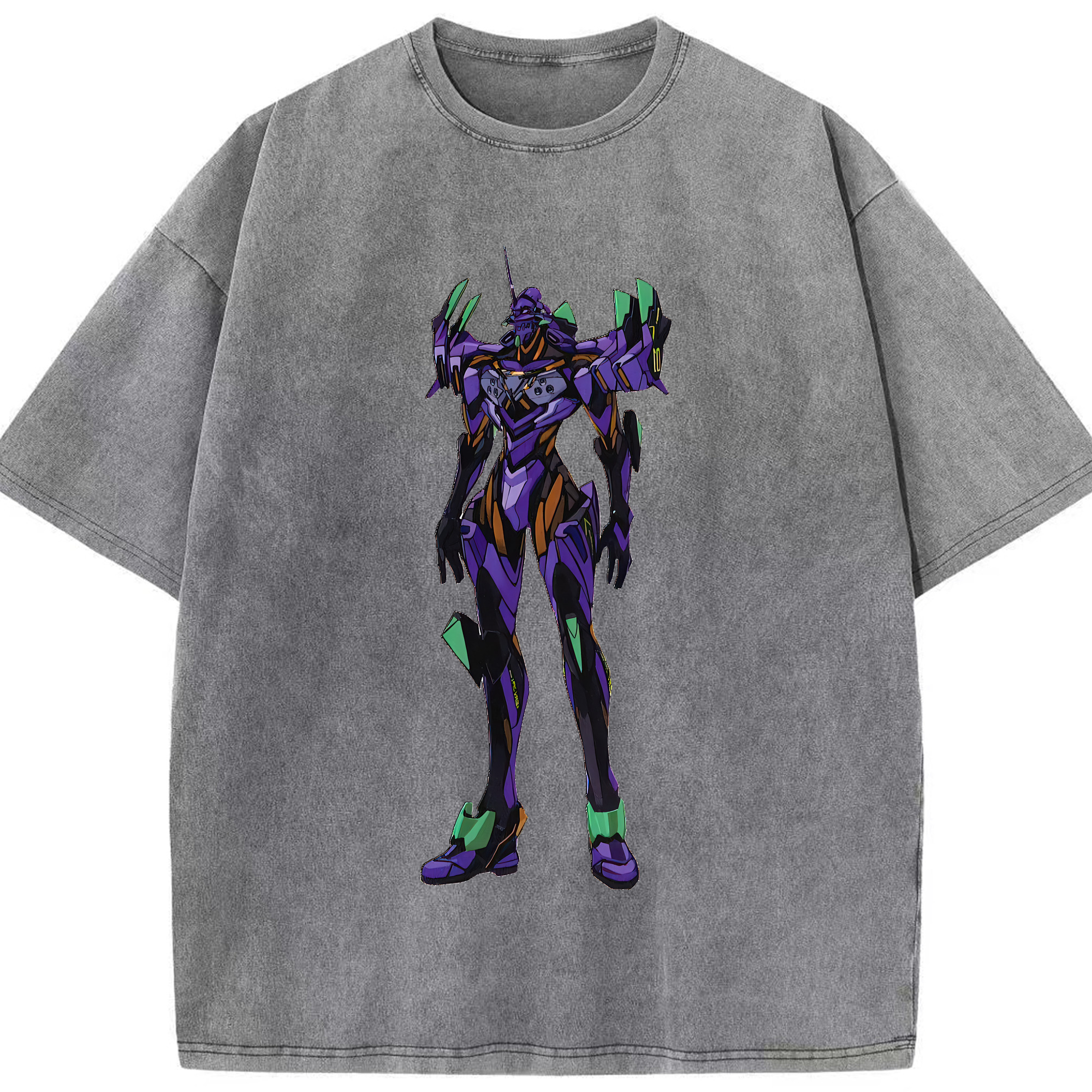 （画像用） EVA 新世紀エヴァンゲリオン 綿100% ヴィンテージ風 半袖Tシャツ（フロントプリント）
