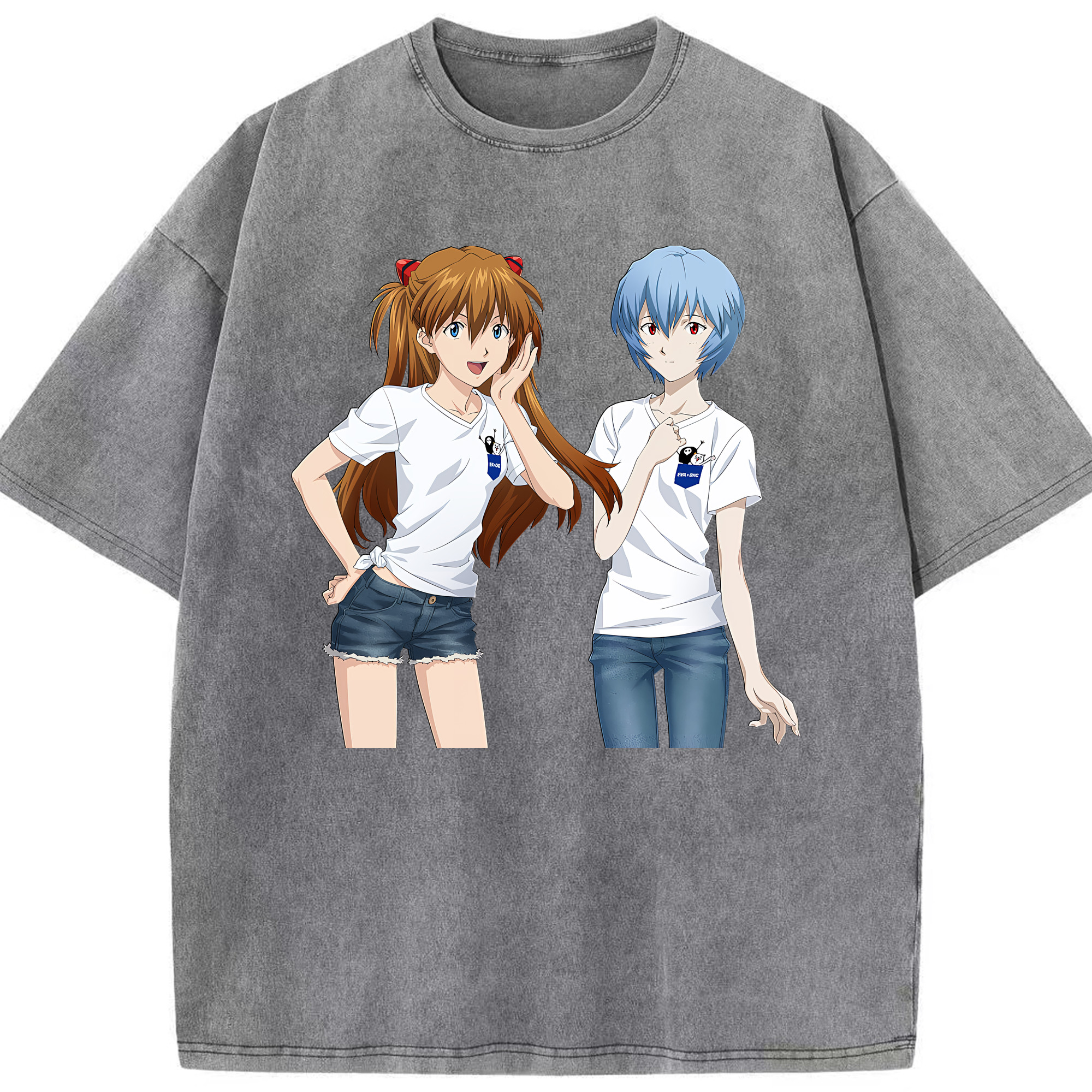 （画像用） EVA 新世紀エヴァンゲリオン 綿100% ヴィンテージ風 半袖Tシャツ（フロントプリント）