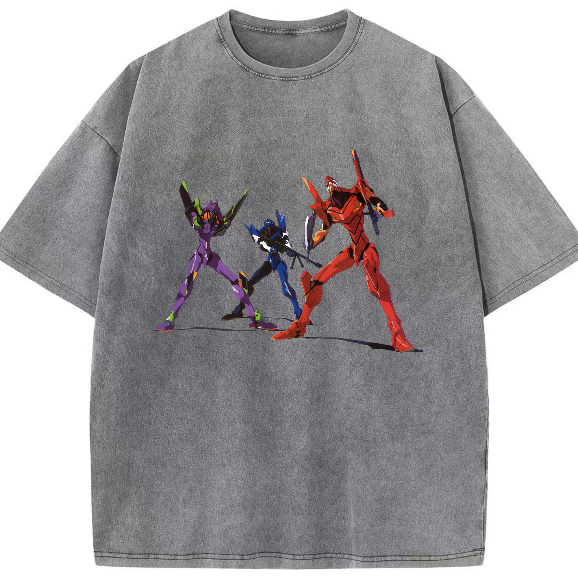 （画像用） EVA 新世紀エヴァンゲリオン 綿100% ヴィンテージ風 半袖Tシャツ（フロントプリント）