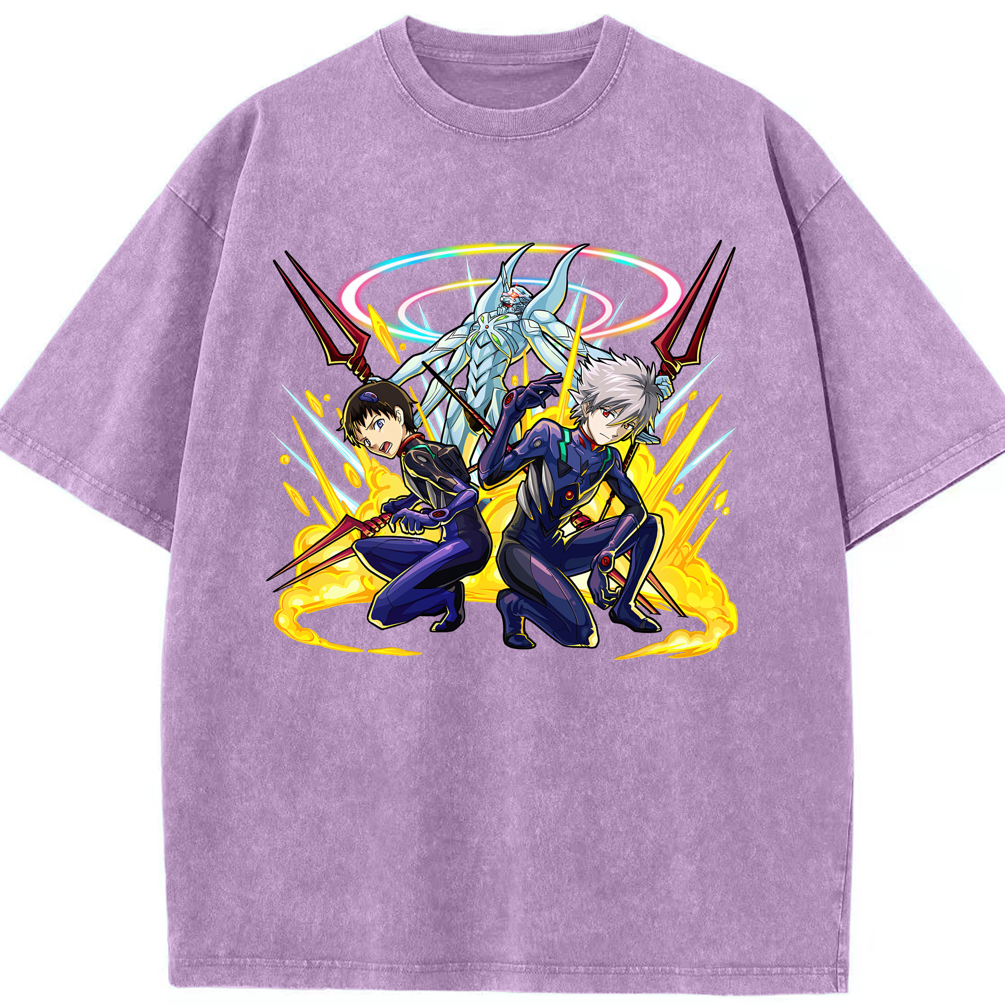 （画像用） EVA 新世紀エヴァンゲリオン 綿100% ヴィンテージ風 半袖Tシャツ（フロントプリント）
