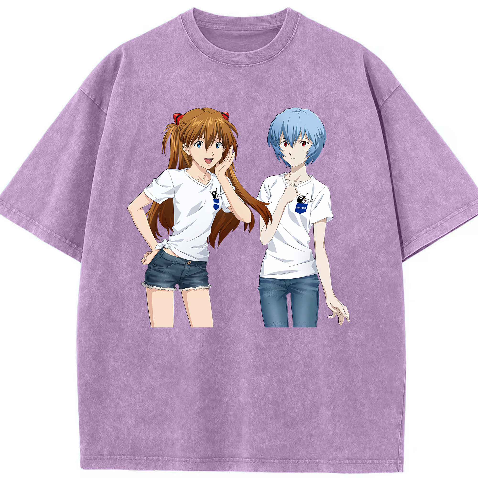 （画像用） EVA 新世紀エヴァンゲリオン 綿100% ヴィンテージ風 半袖Tシャツ（フロントプリント）