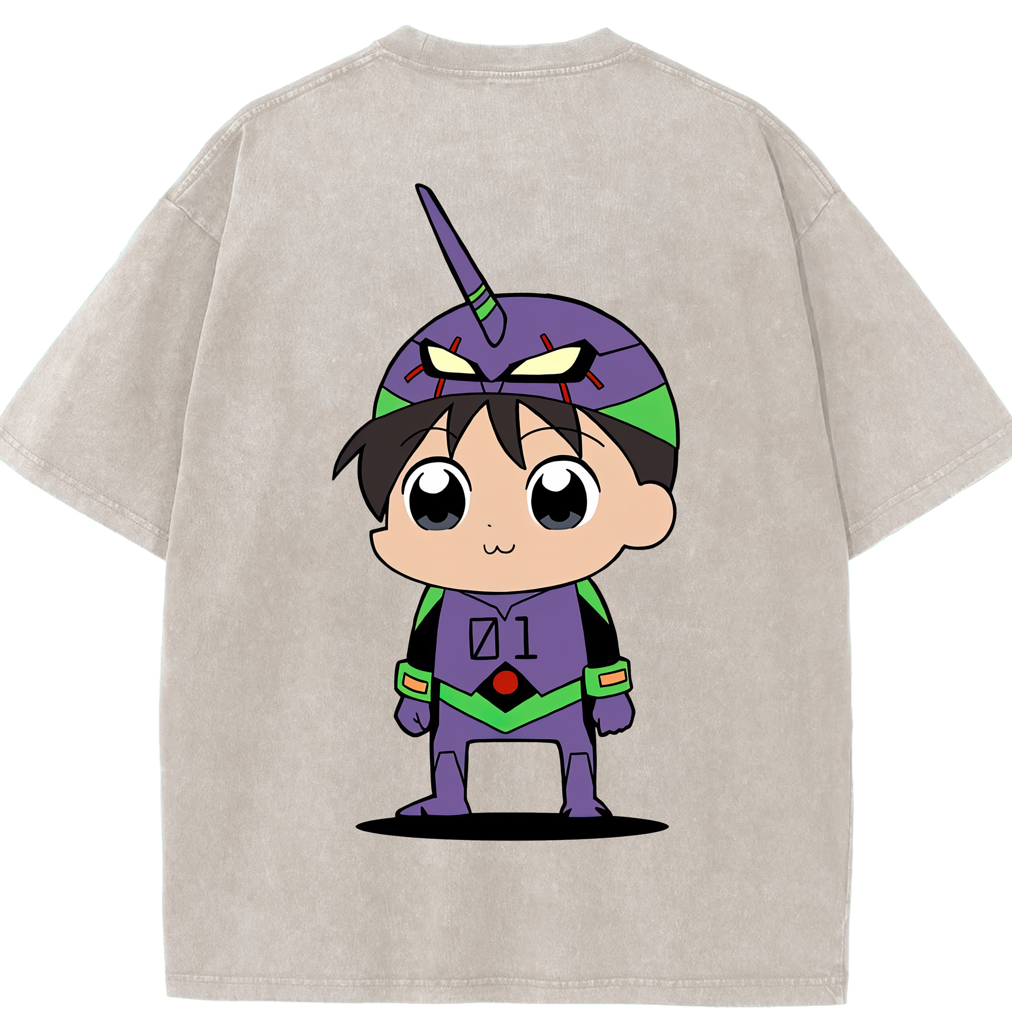 （画像用） EVA 新世紀エヴァンゲリオン 綿100% ヴィンテージ風 半袖Tシャツ（背面プリント）