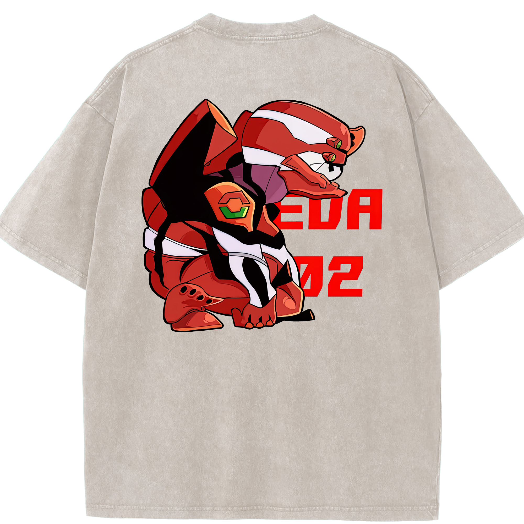 （画像用） EVA 新世紀エヴァンゲリオン 綿100% ヴィンテージ風 半袖Tシャツ（背面プリント）