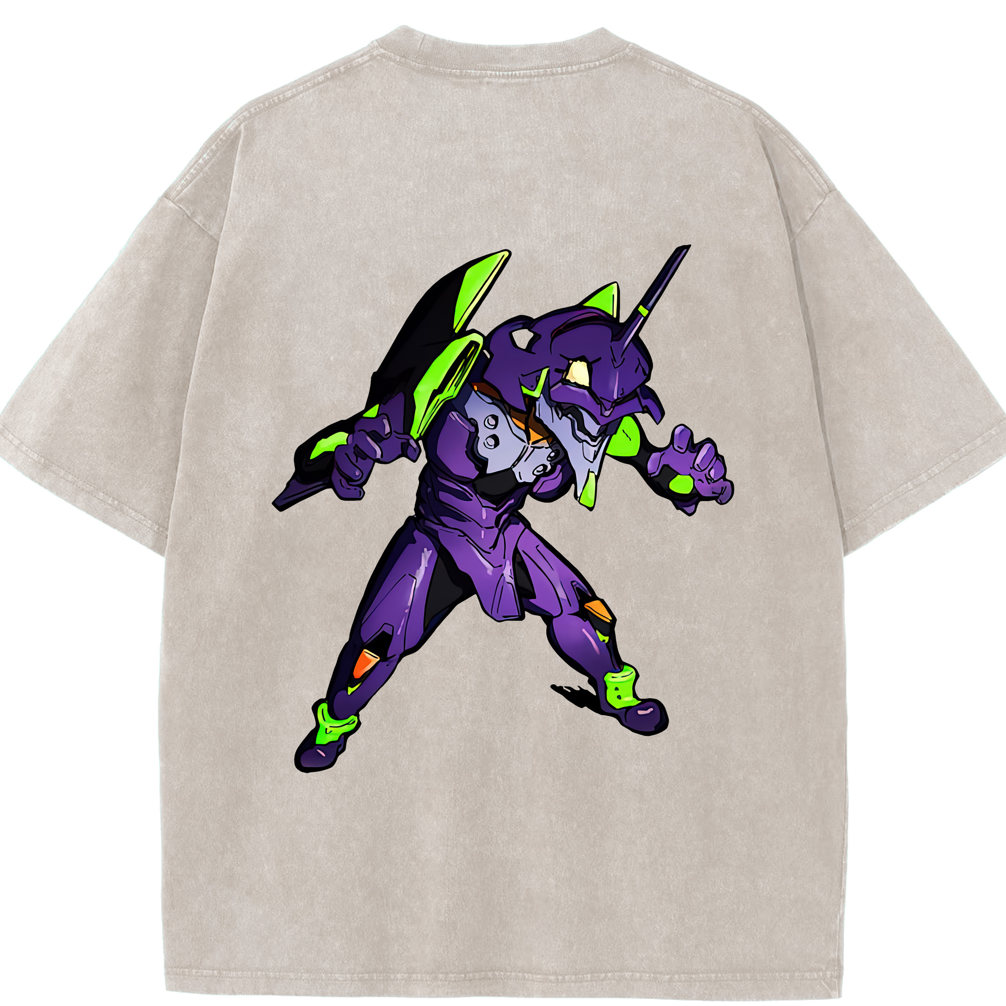 （画像用） EVA 新世紀エヴァンゲリオン 綿100% ヴィンテージ風 半袖Tシャツ（背面プリント）