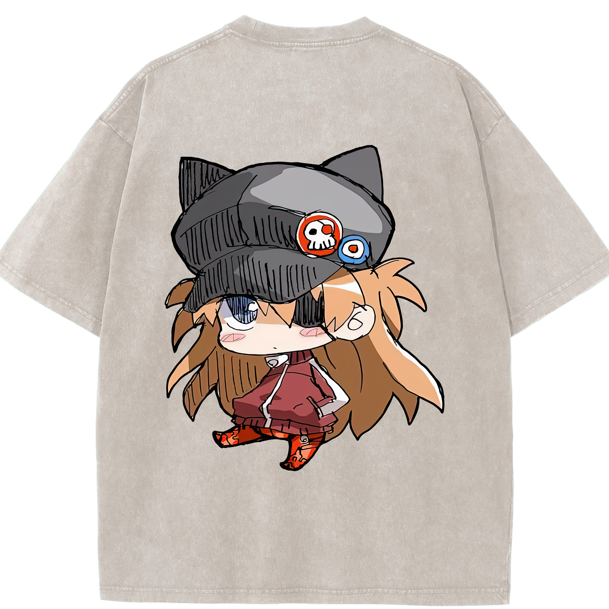 （画像用） EVA 新世紀エヴァンゲリオン 綿100% ヴィンテージ風 半袖Tシャツ（背面プリント）