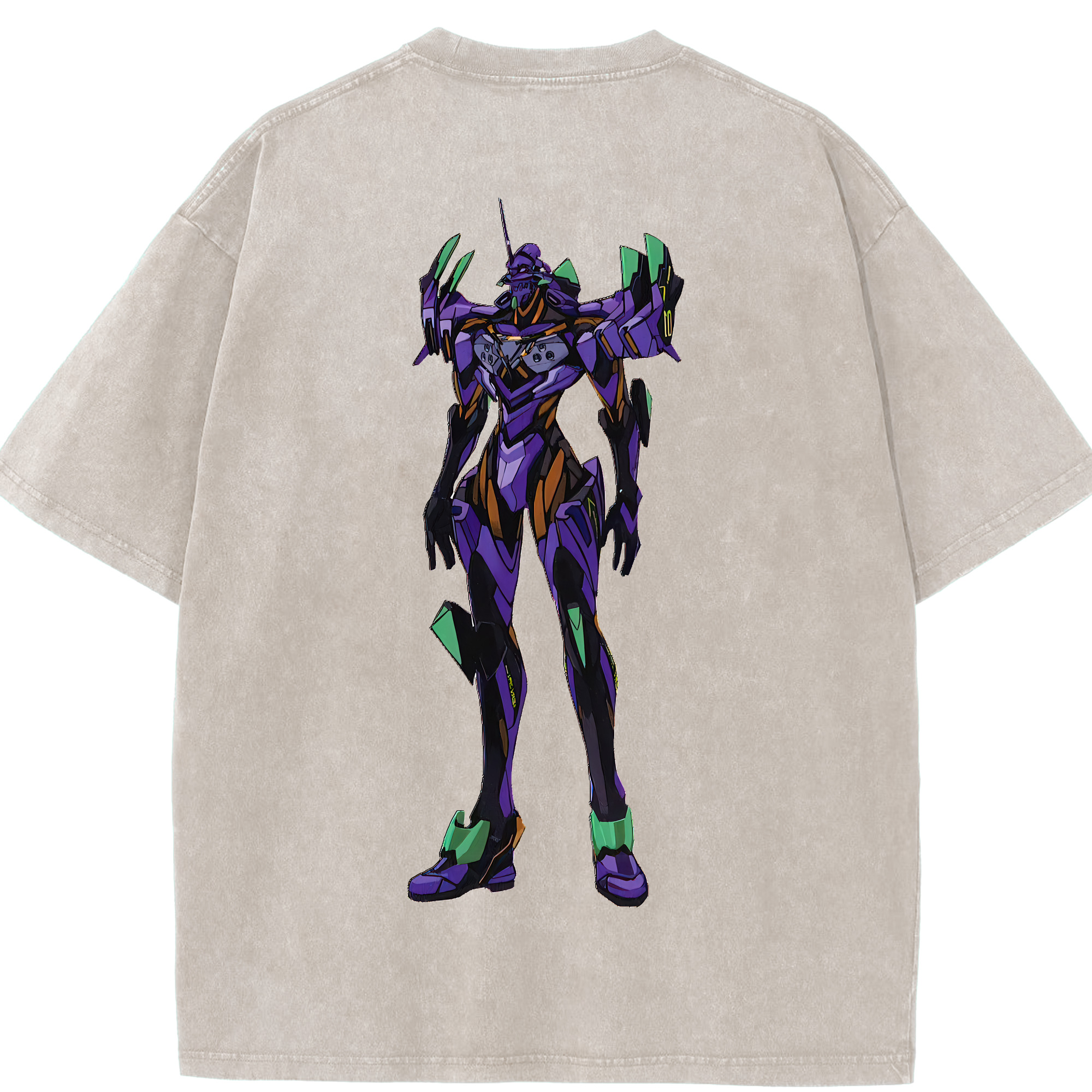 （画像用） EVA 新世紀エヴァンゲリオン 綿100% ヴィンテージ風 半袖Tシャツ（背面プリント）