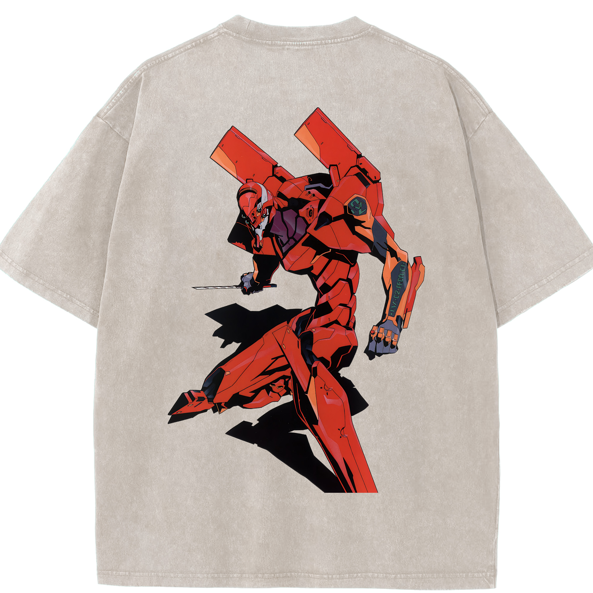 （画像用） EVA 新世紀エヴァンゲリオン 綿100% ヴィンテージ風 半袖Tシャツ（背面プリント）