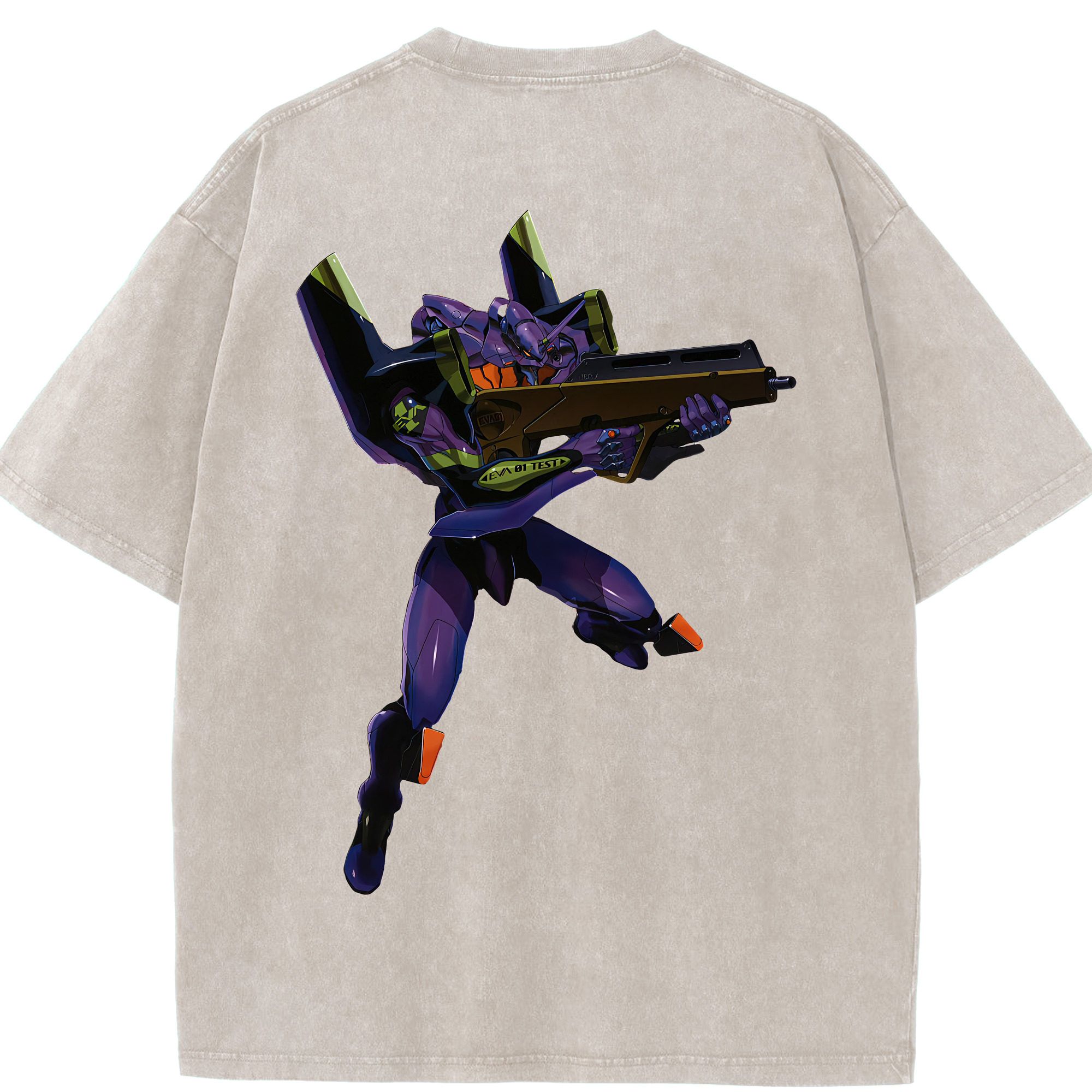 （画像用） EVA 新世紀エヴァンゲリオン 綿100% ヴィンテージ風 半袖Tシャツ（背面プリント）