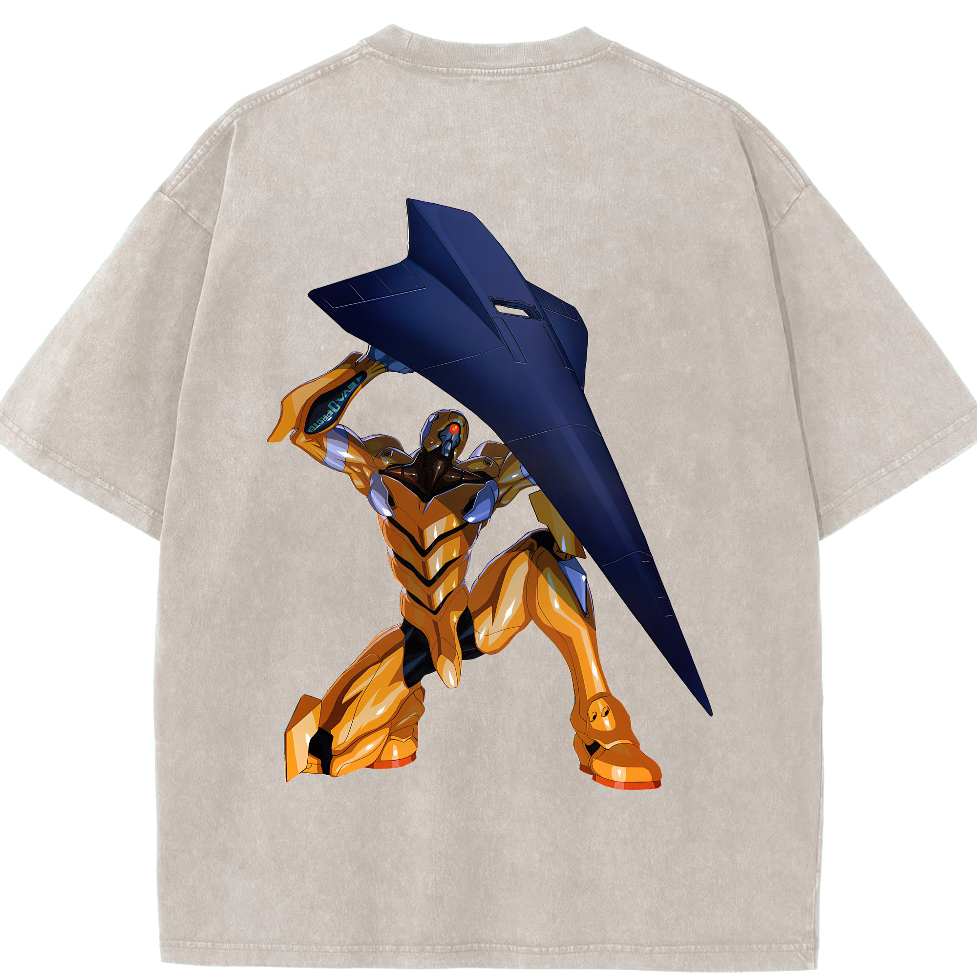 （画像用） EVA 新世紀エヴァンゲリオン 綿100% ヴィンテージ風 半袖Tシャツ（背面プリント）