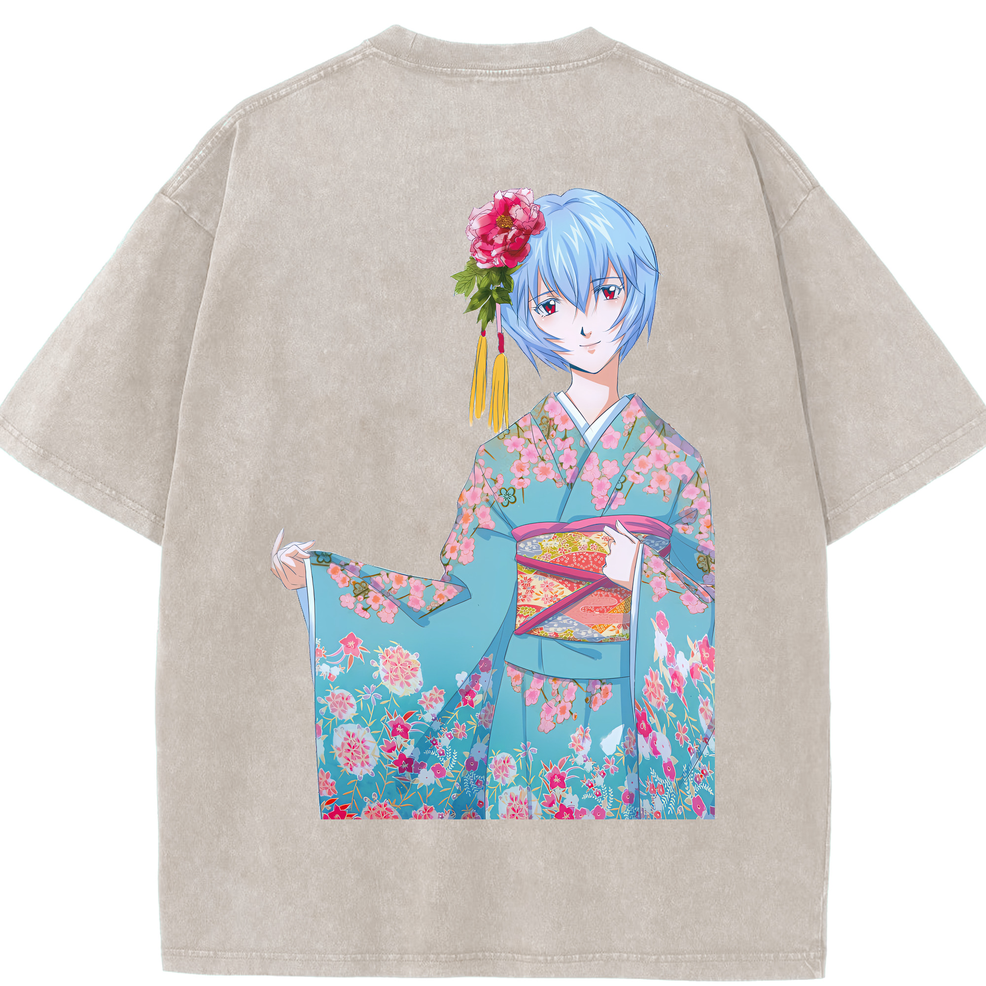 （画像用） EVA 新世紀エヴァンゲリオン 綿100% ヴィンテージ風 半袖Tシャツ（背面プリント）