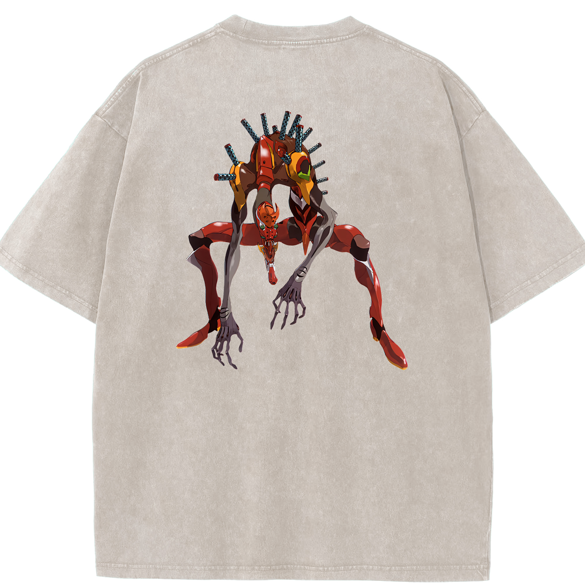 （画像用） EVA 新世紀エヴァンゲリオン 綿100% ヴィンテージ風 半袖Tシャツ（背面プリント）