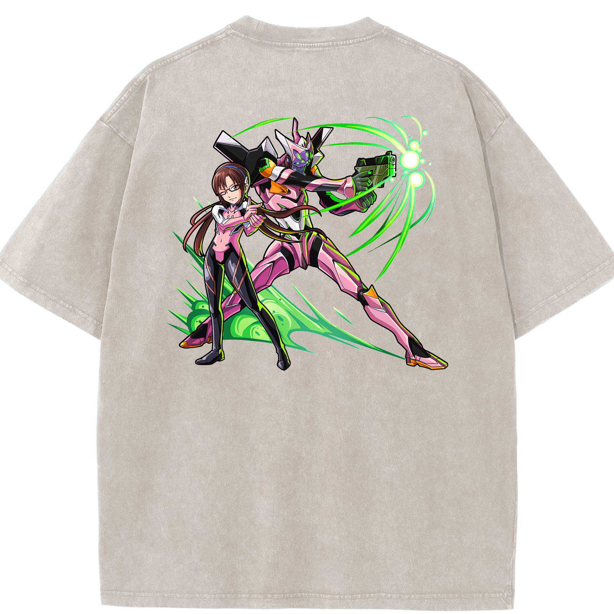 （画像用） EVA 新世紀エヴァンゲリオン 綿100% ヴィンテージ風 半袖Tシャツ（背面プリント）