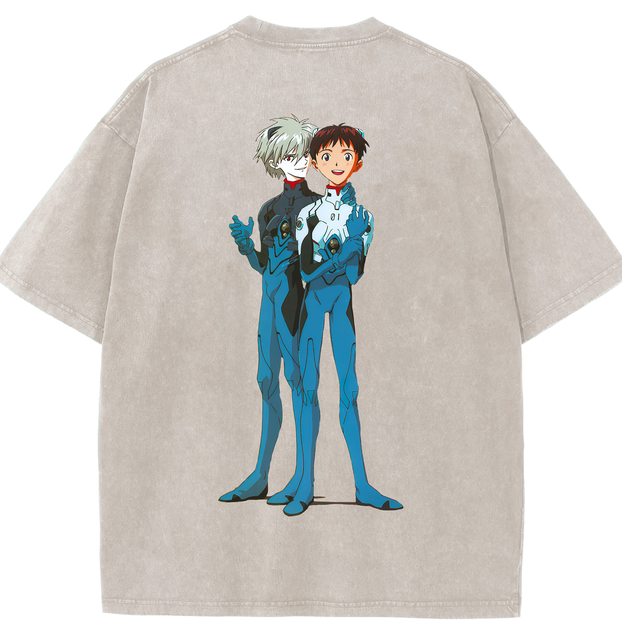 （画像用） EVA 新世紀エヴァンゲリオン 綿100% ヴィンテージ風 半袖Tシャツ（背面プリント）