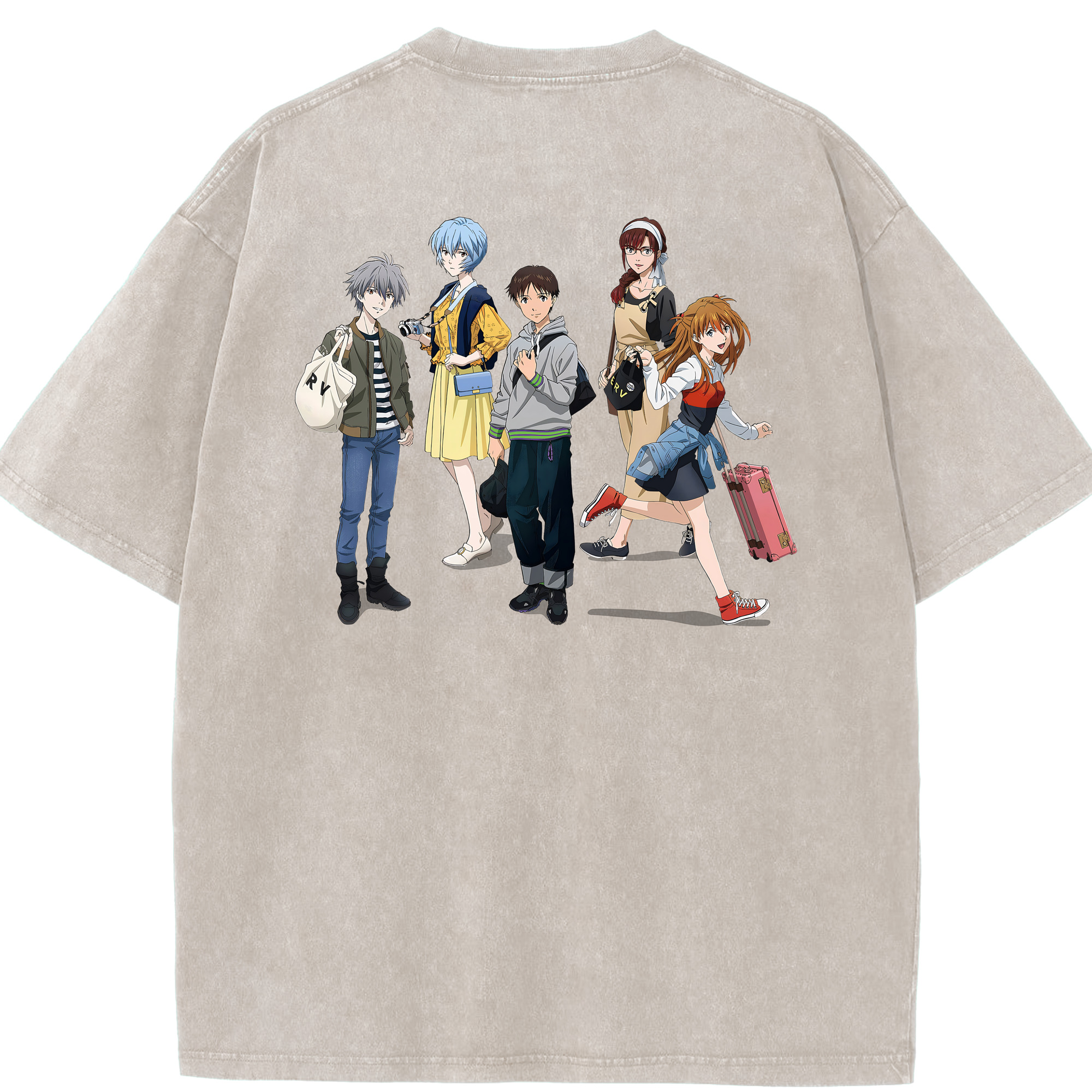 （画像用） EVA 新世紀エヴァンゲリオン 綿100% ヴィンテージ風 半袖Tシャツ（背面プリント）