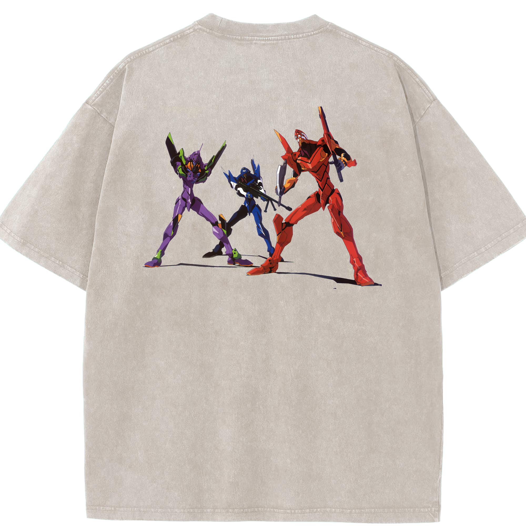 （画像用） EVA 新世紀エヴァンゲリオン 綿100% ヴィンテージ風 半袖Tシャツ（背面プリント）