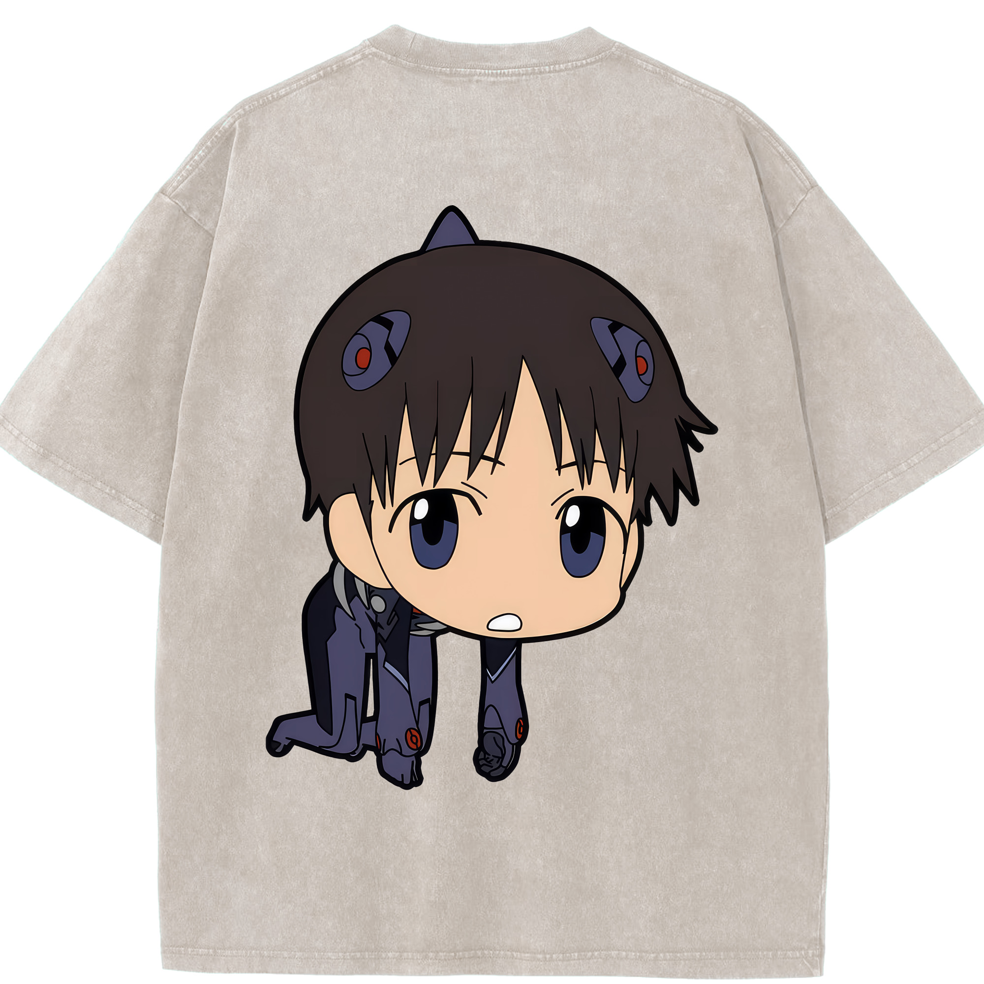 （画像用） EVA 新世紀エヴァンゲリオン 綿100% ヴィンテージ風 半袖Tシャツ（背面プリント）