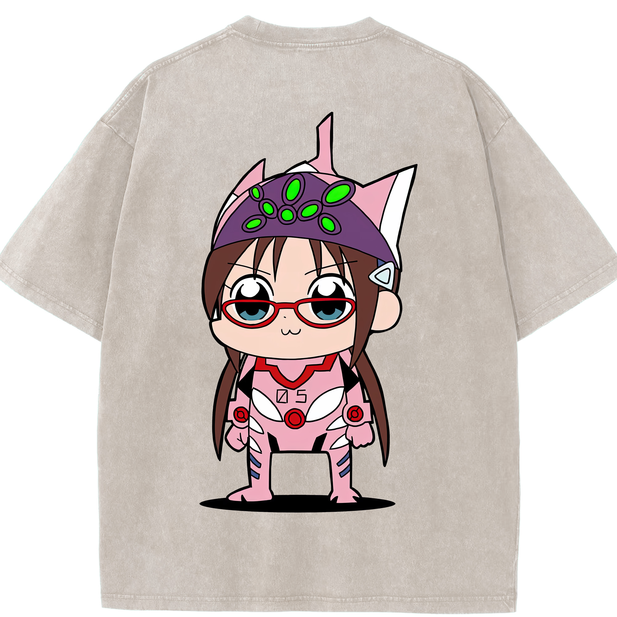 （画像用） EVA 新世紀エヴァンゲリオン 綿100% ヴィンテージ風 半袖Tシャツ（背面プリント）