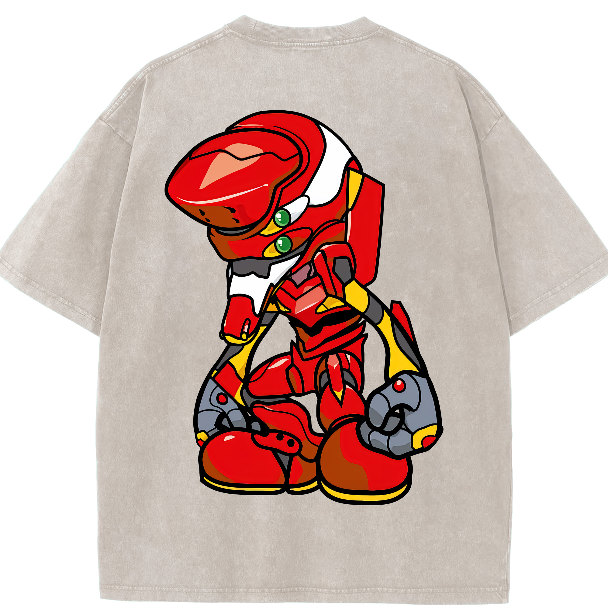 （画像用） EVA 新世紀エヴァンゲリオン 綿100% ヴィンテージ風 半袖Tシャツ（背面プリント）