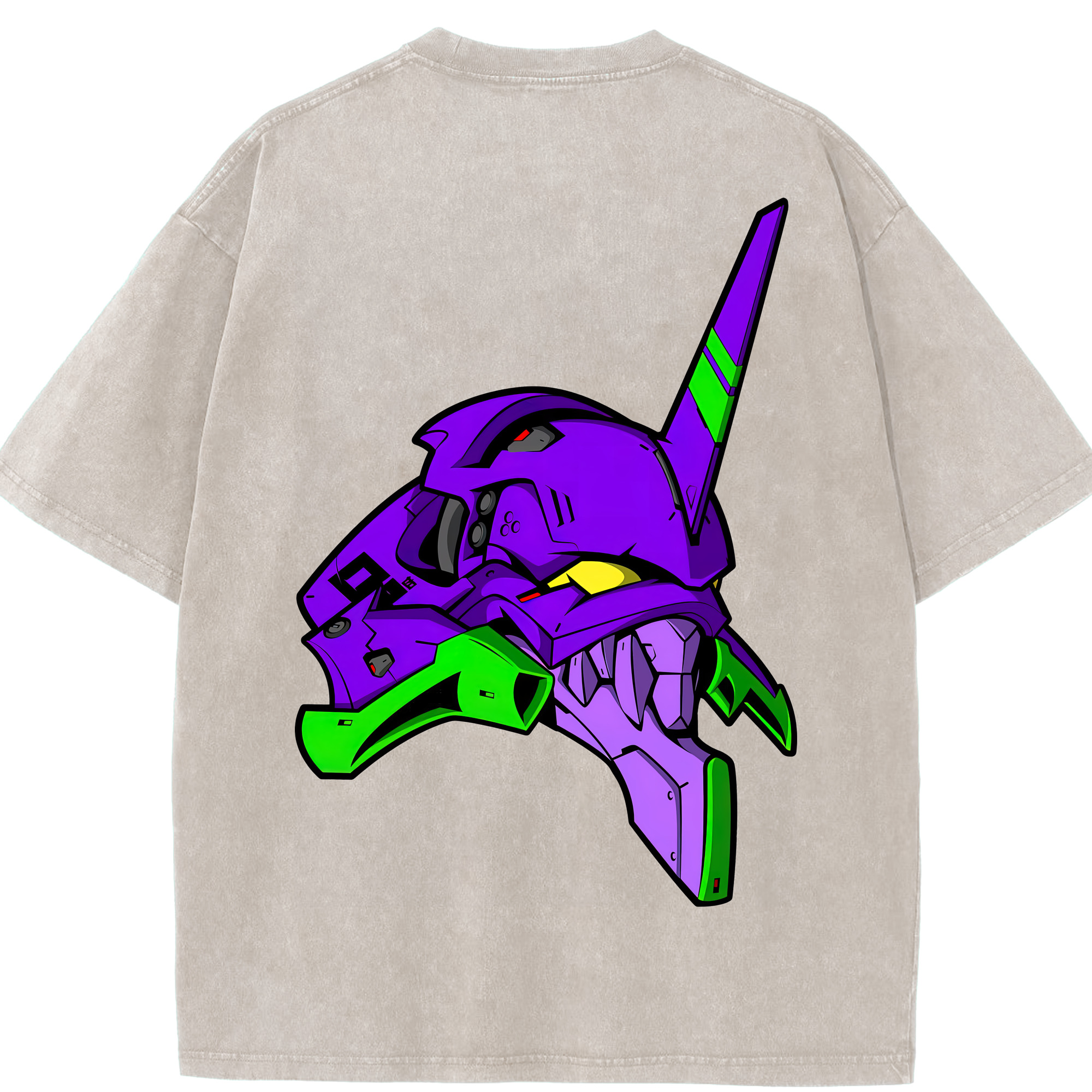 （画像用） EVA 新世紀エヴァンゲリオン 綿100% ヴィンテージ風 半袖Tシャツ（背面プリント）