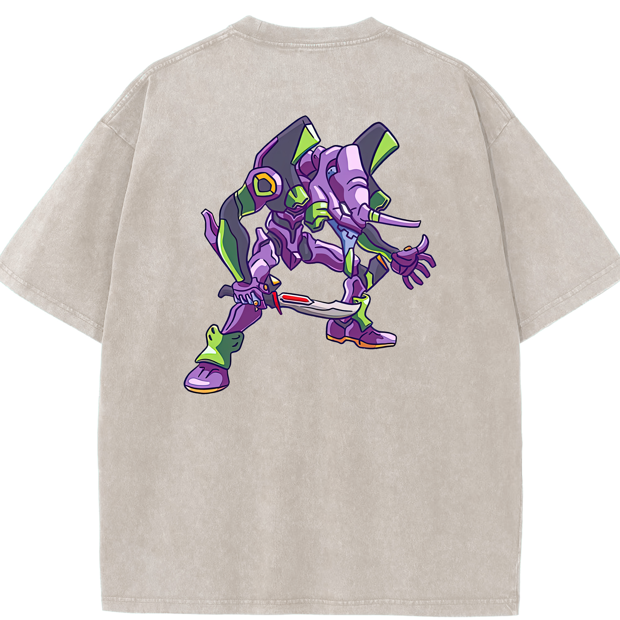 （画像用） EVA 新世紀エヴァンゲリオン 綿100% ヴィンテージ風 半袖Tシャツ（背面プリント）
