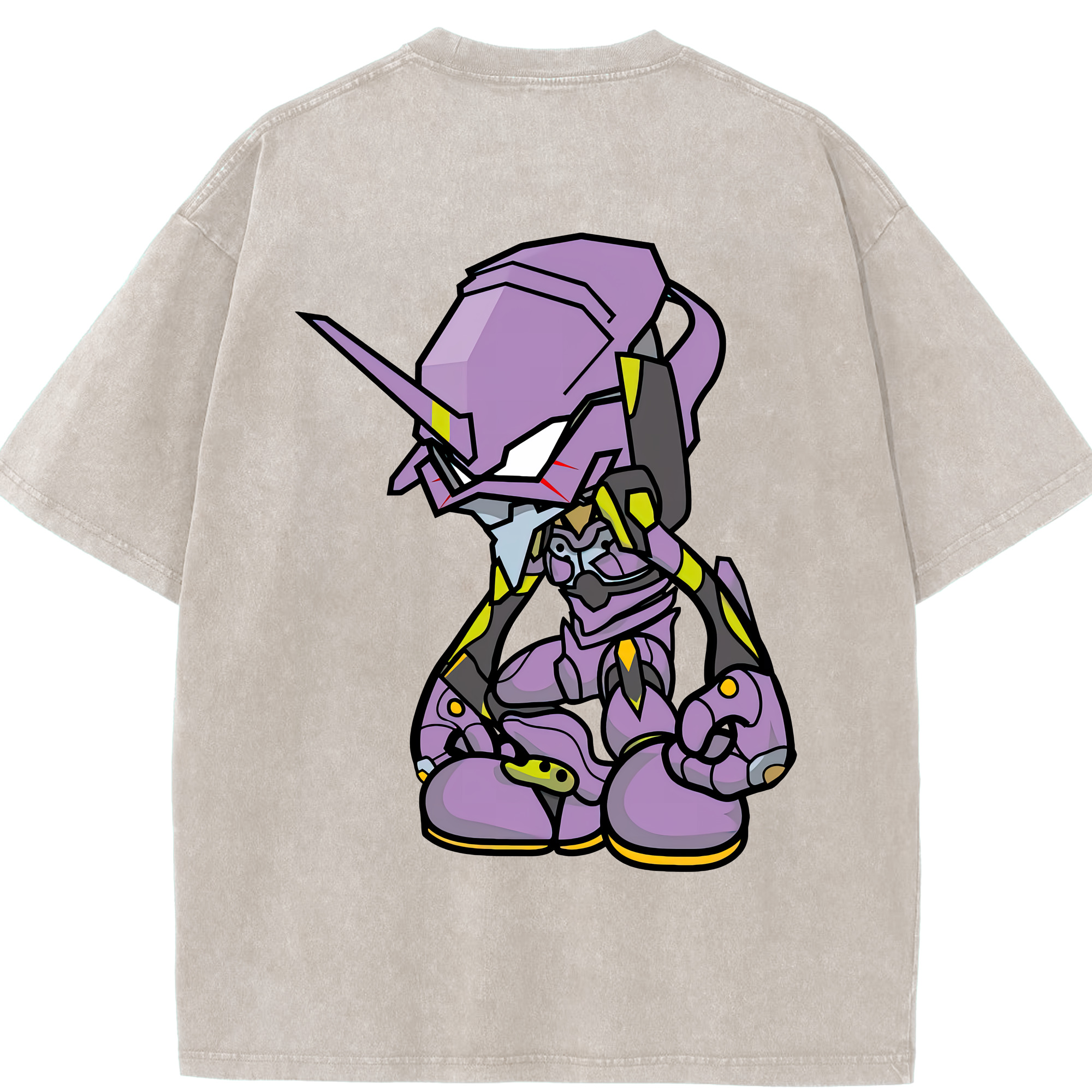 （画像用） EVA 新世紀エヴァンゲリオン 綿100% ヴィンテージ風 半袖Tシャツ（背面プリント）